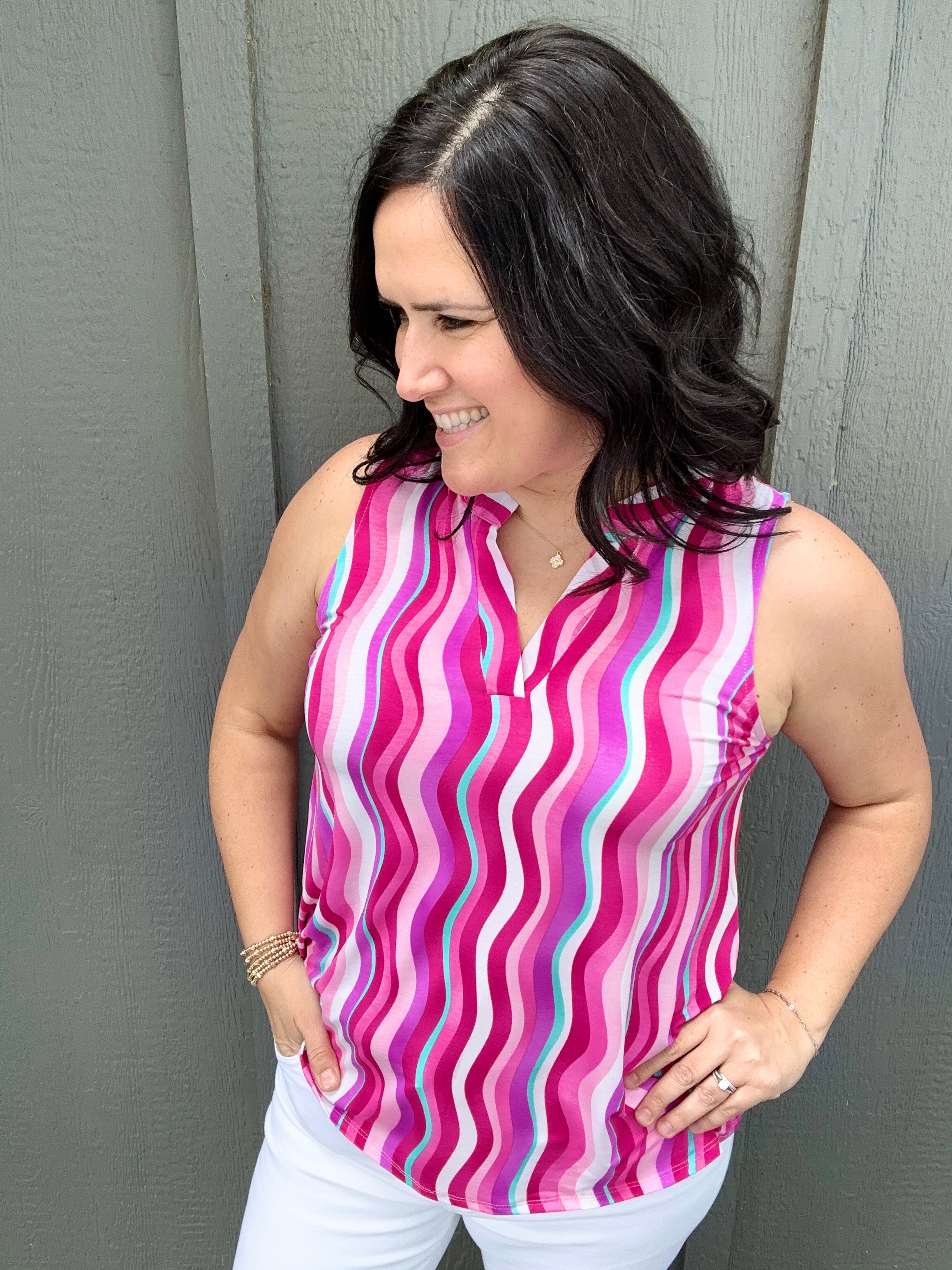 Multi Pink Lizzy Tank Tops- Tanks DEAR SCARLETT