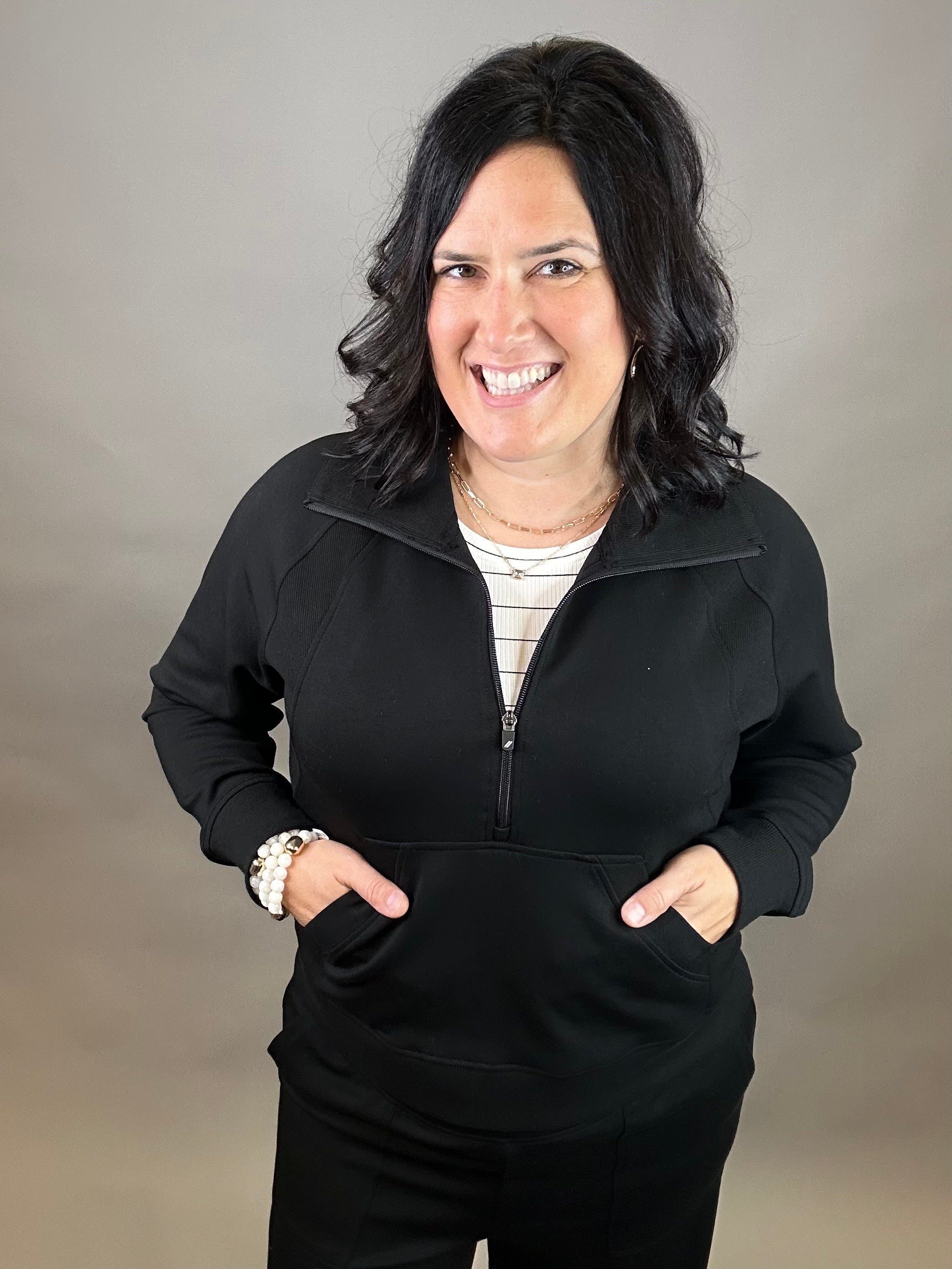 Black Caroline Pullover Top - Sweatshirt THREAD & SUPPLY