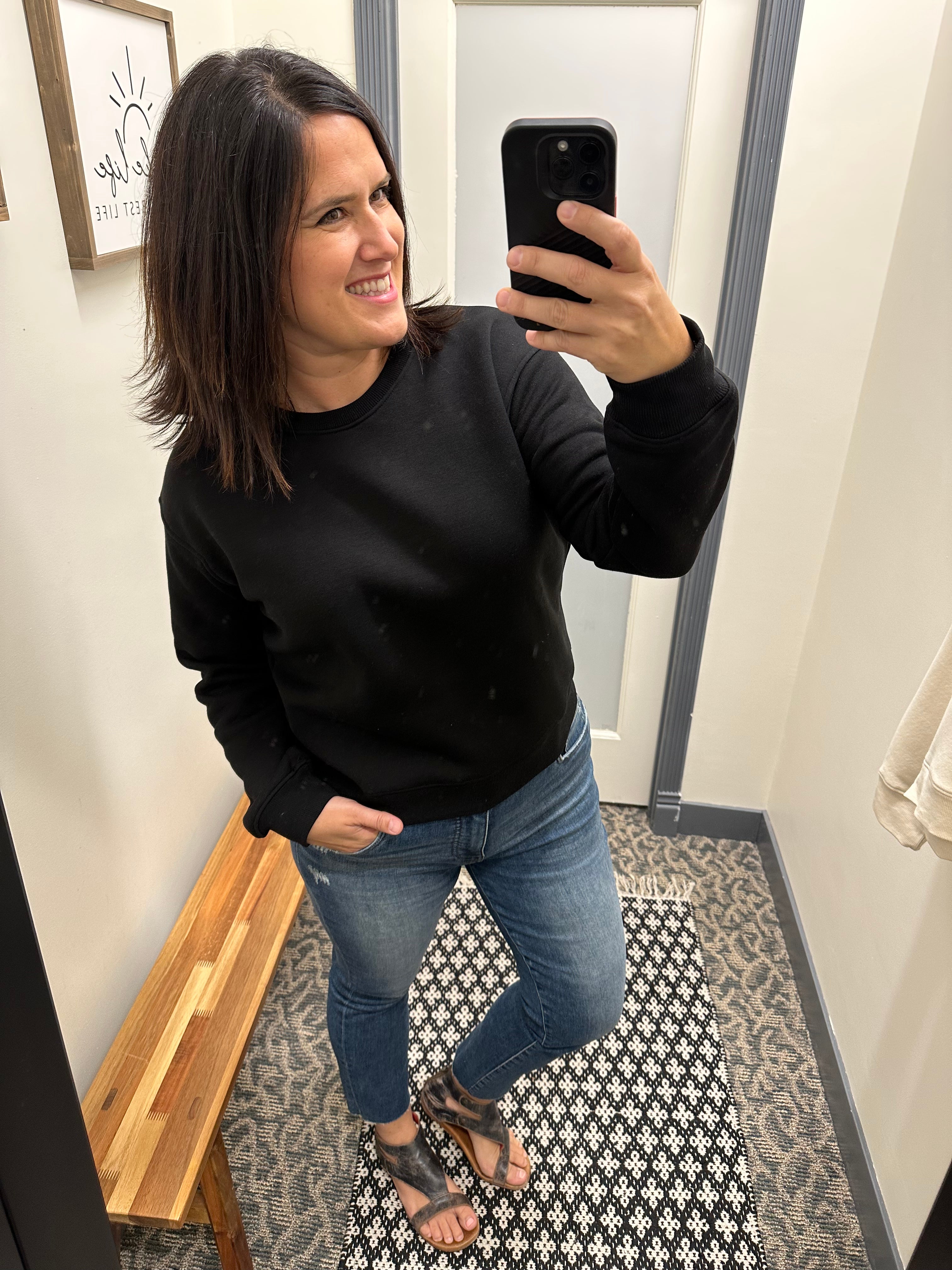 Black Radlie Fleece Sweatshirt Top - Sweatshirt MONO B