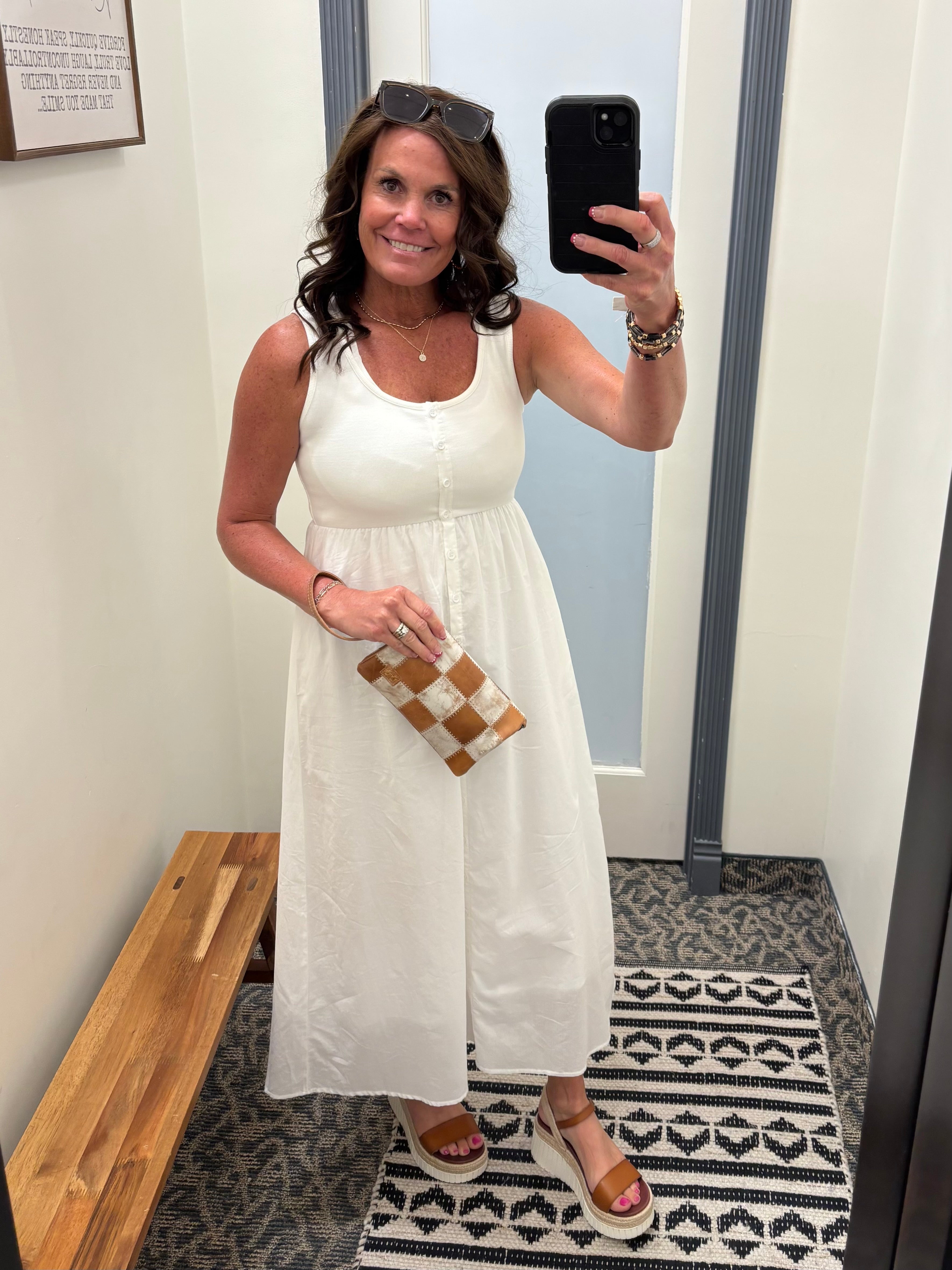 Tank Button Up Midi Dress Medium