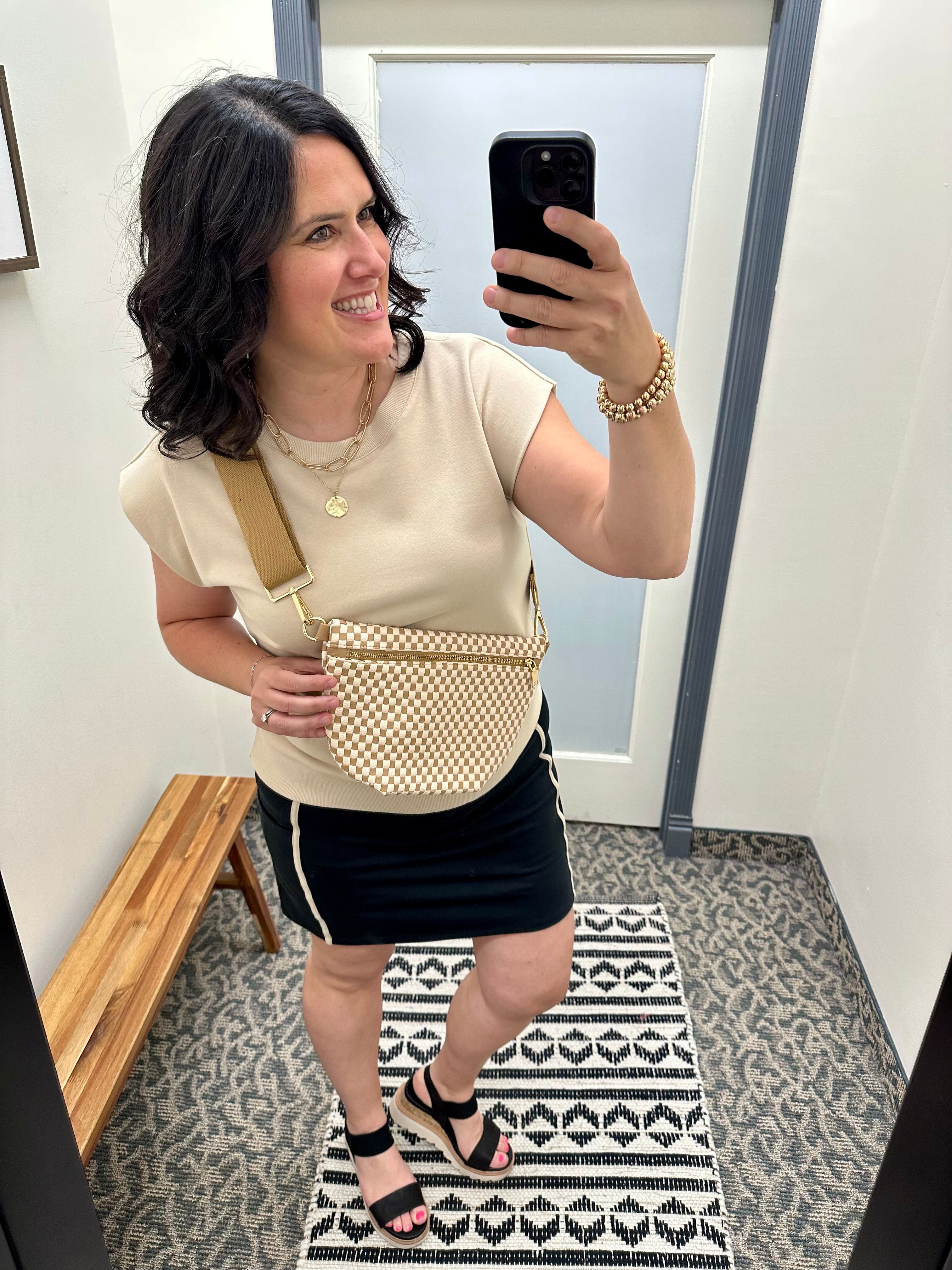Black Oak Rib Carlton Skort Bottom- Skirt THREAD & SUPPLY