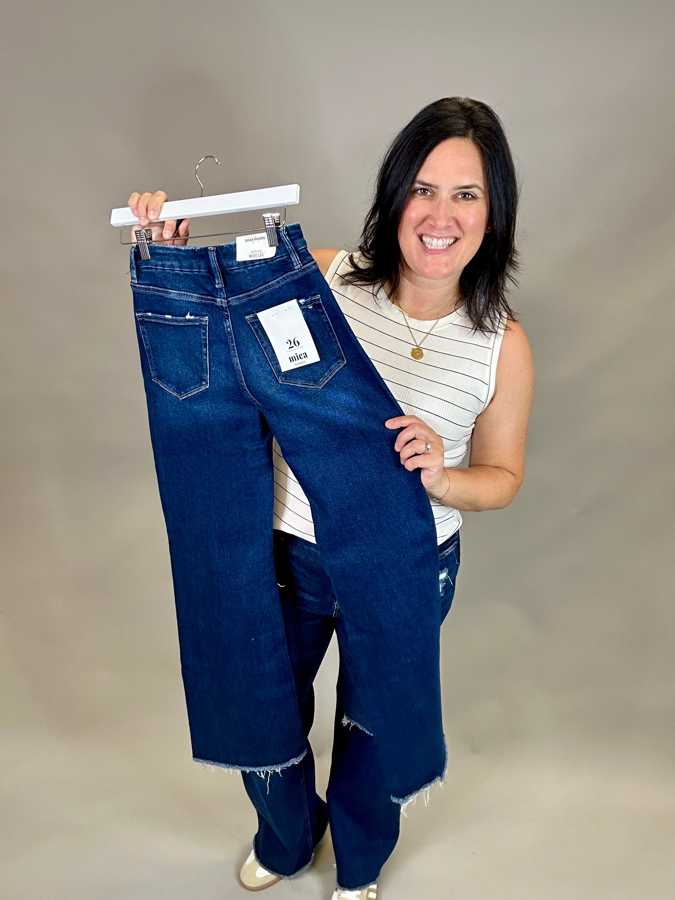 Duke High Rise Wide Leg (Mica) Bottom- Pants MICA DENIM
