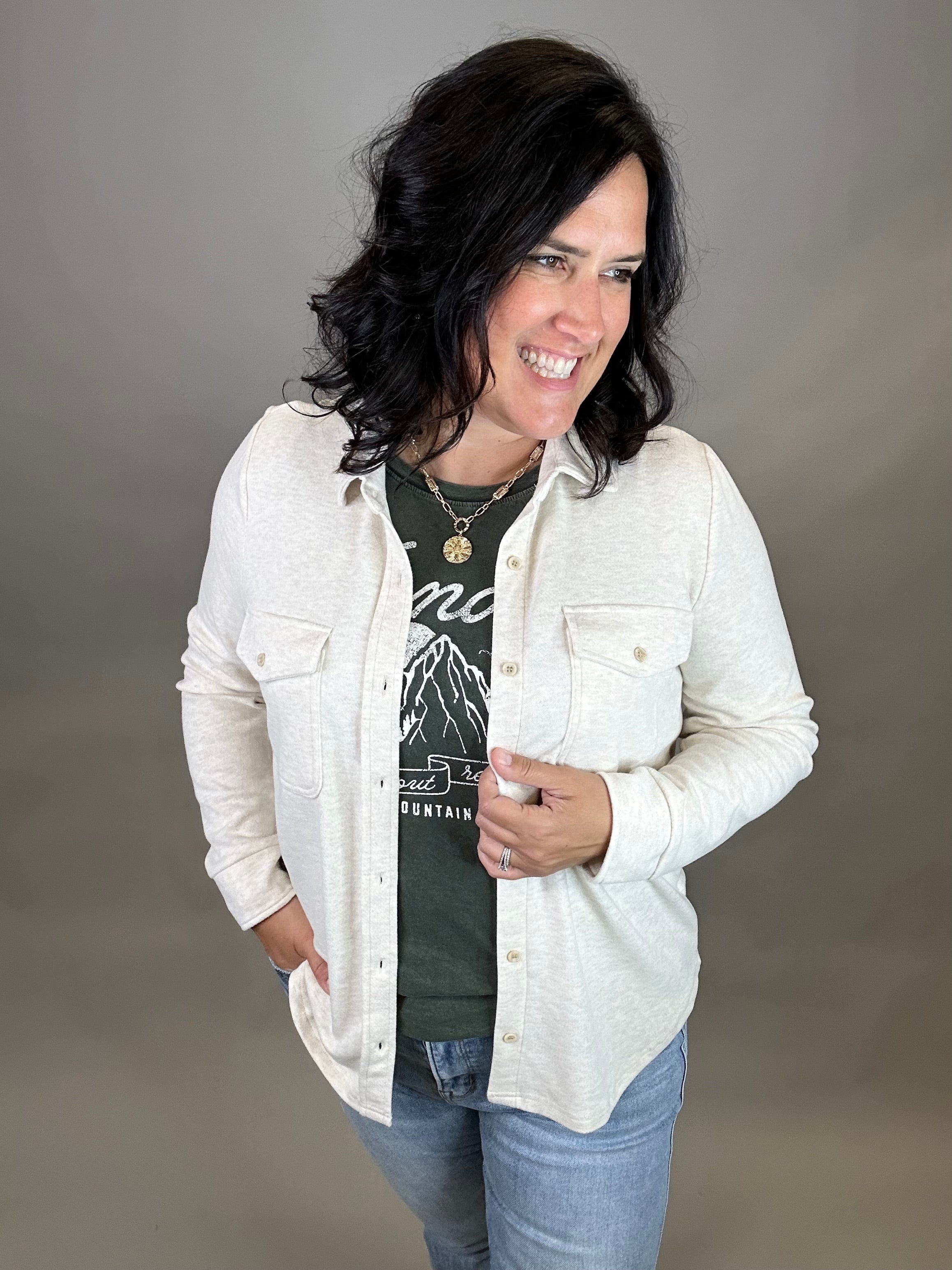 Heather Oatmeal Cassian Shirt Tops - Button Ups THREAD & SUPPLY