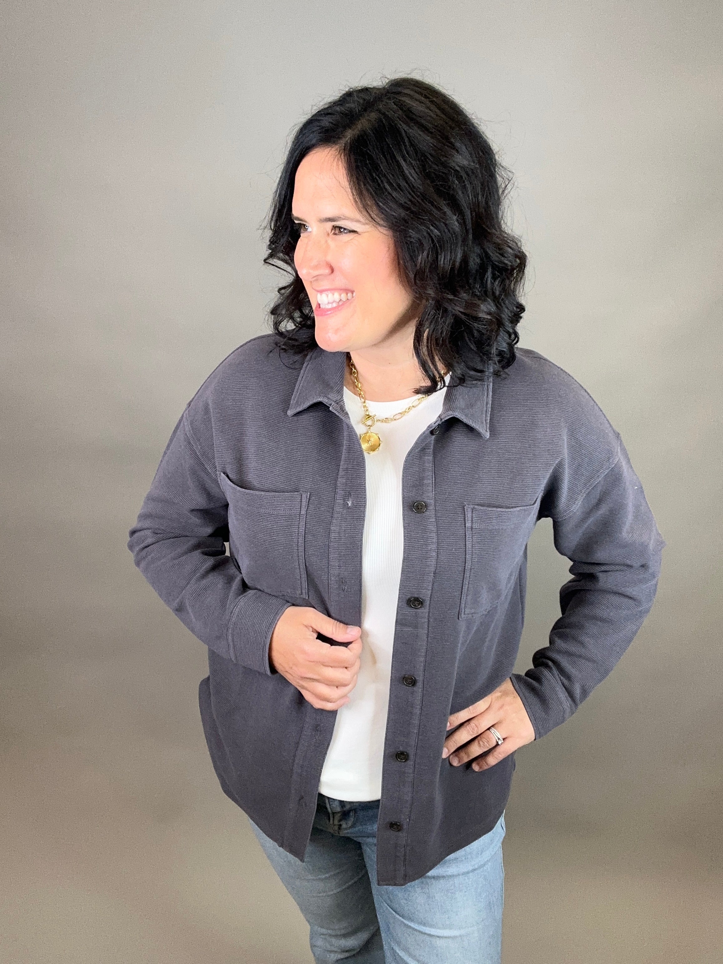Warm Charcoal Brooke Jacket Outerwear- Jackets THREAD & SUPPLY