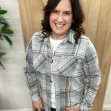 Gray, Charcoal & Yellow Plaid Markus Button Up Tops - Button Ups PANACHE