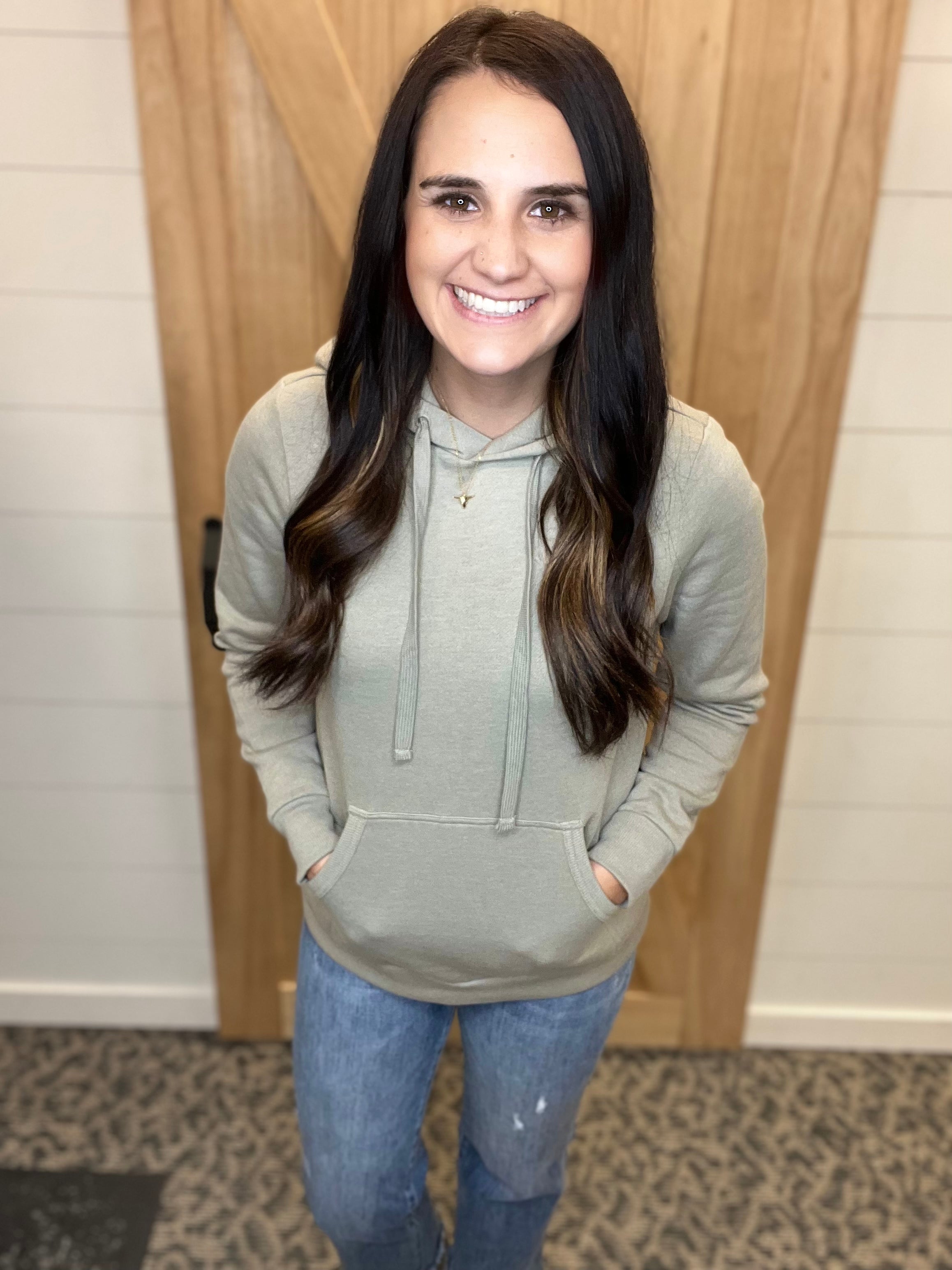 Light Olive Lucy Hoodie Top - Sweatshirt THREAD & SUPPLY