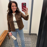 Chocolate Amanda Boxy Jacket (Kut) Outerwear- Jackets KUT FROM THE KLOTH