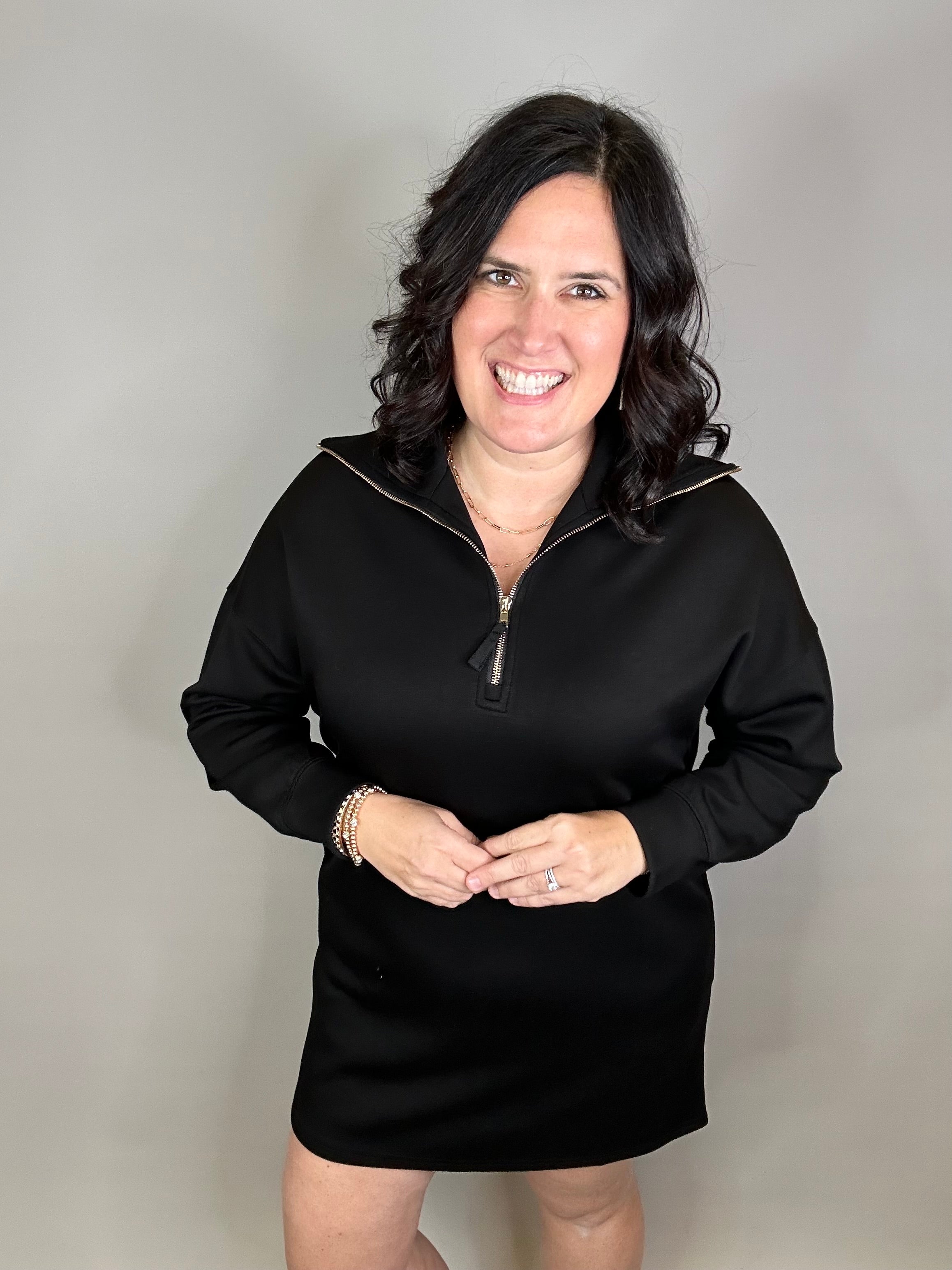 Black Modal Long Sleeve Dress Dresses P.CILL