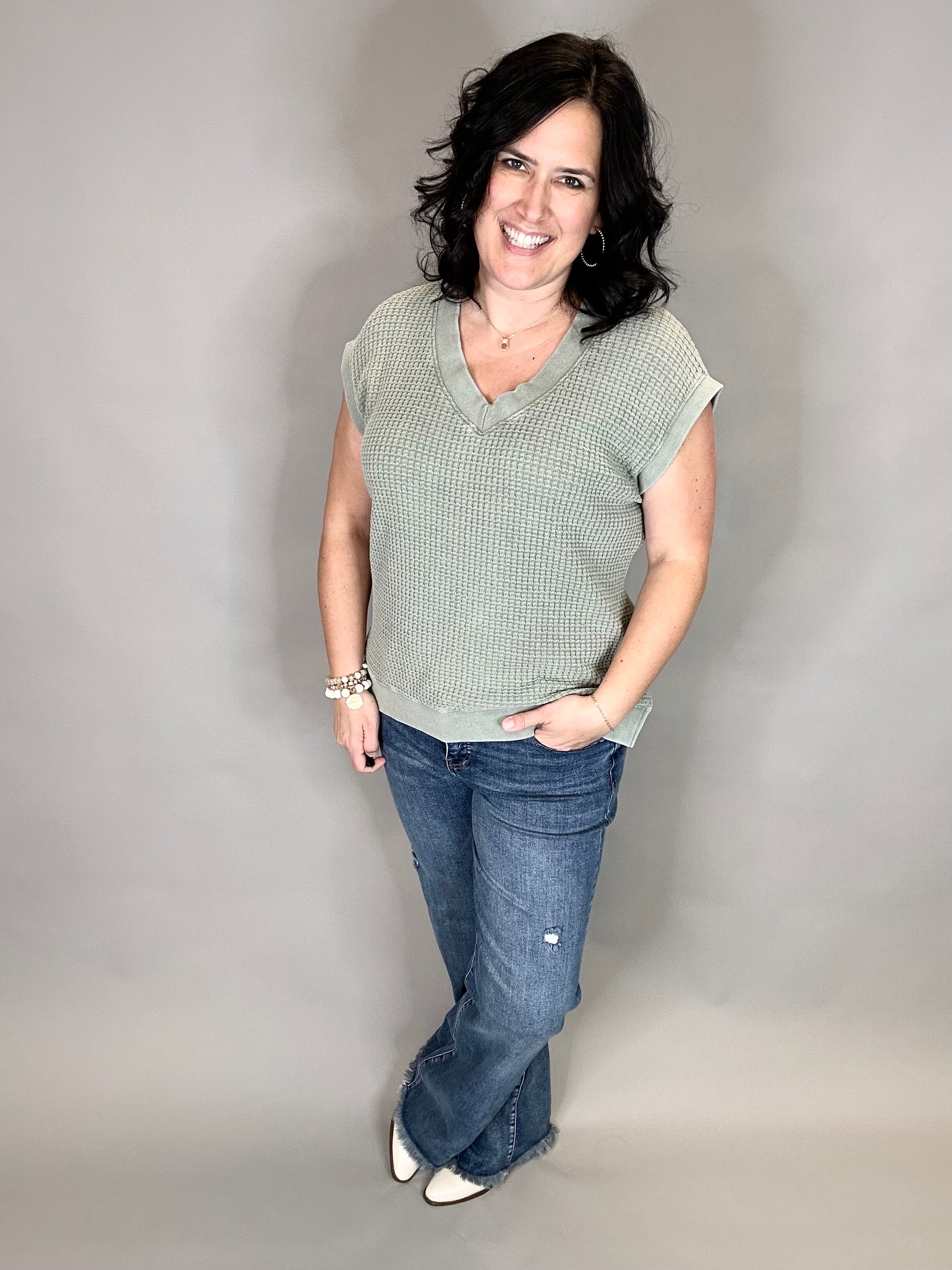 Tummy Control Long Straight Jeans Bottoms - Pants RISEN