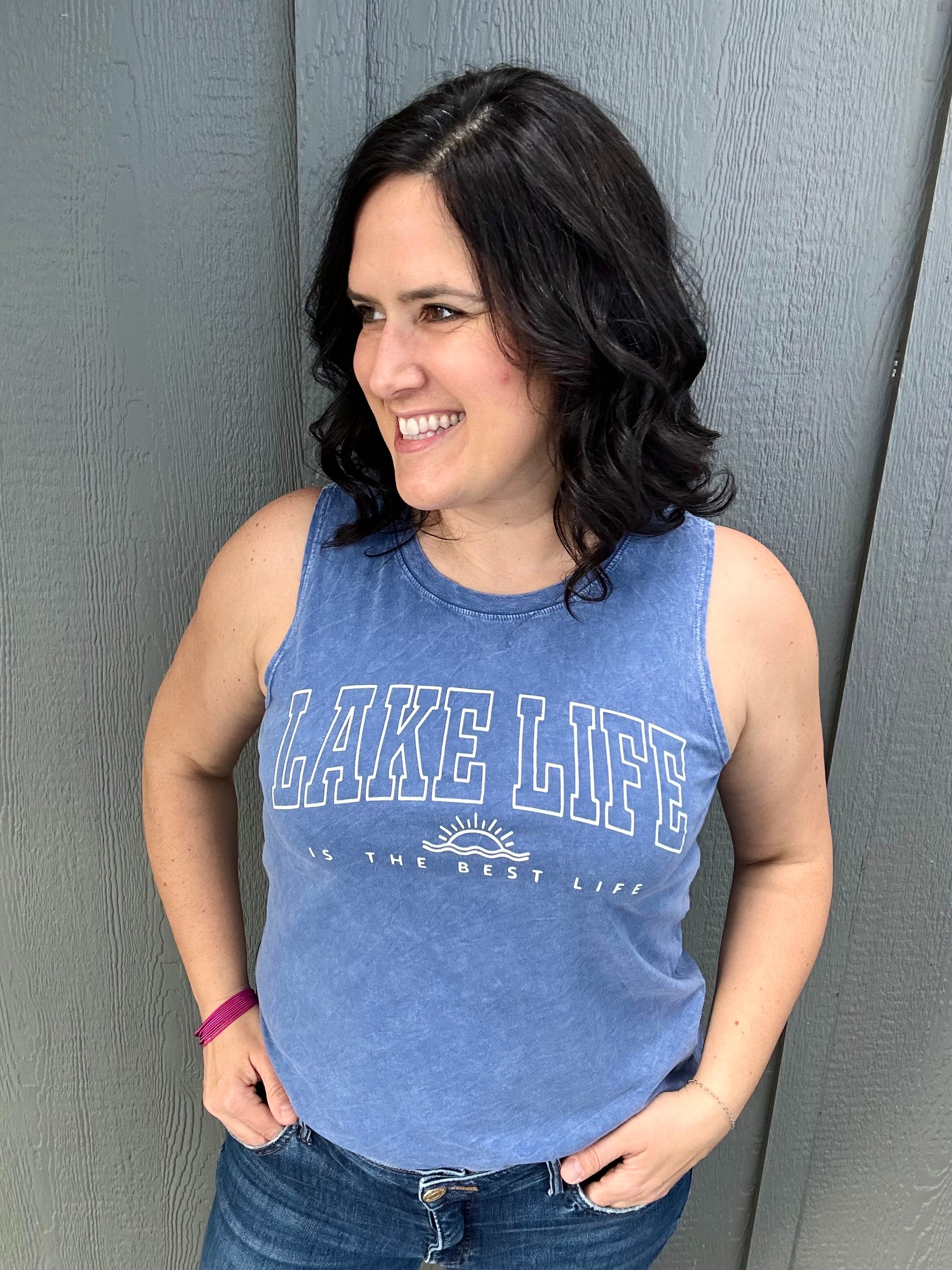 Blue Lake Life Mineral Tank Tops- Tanks OAT COLLECTIVE