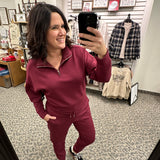 Oxblood Joselle Drawstring Jogger Bottoms- Joggers RD International