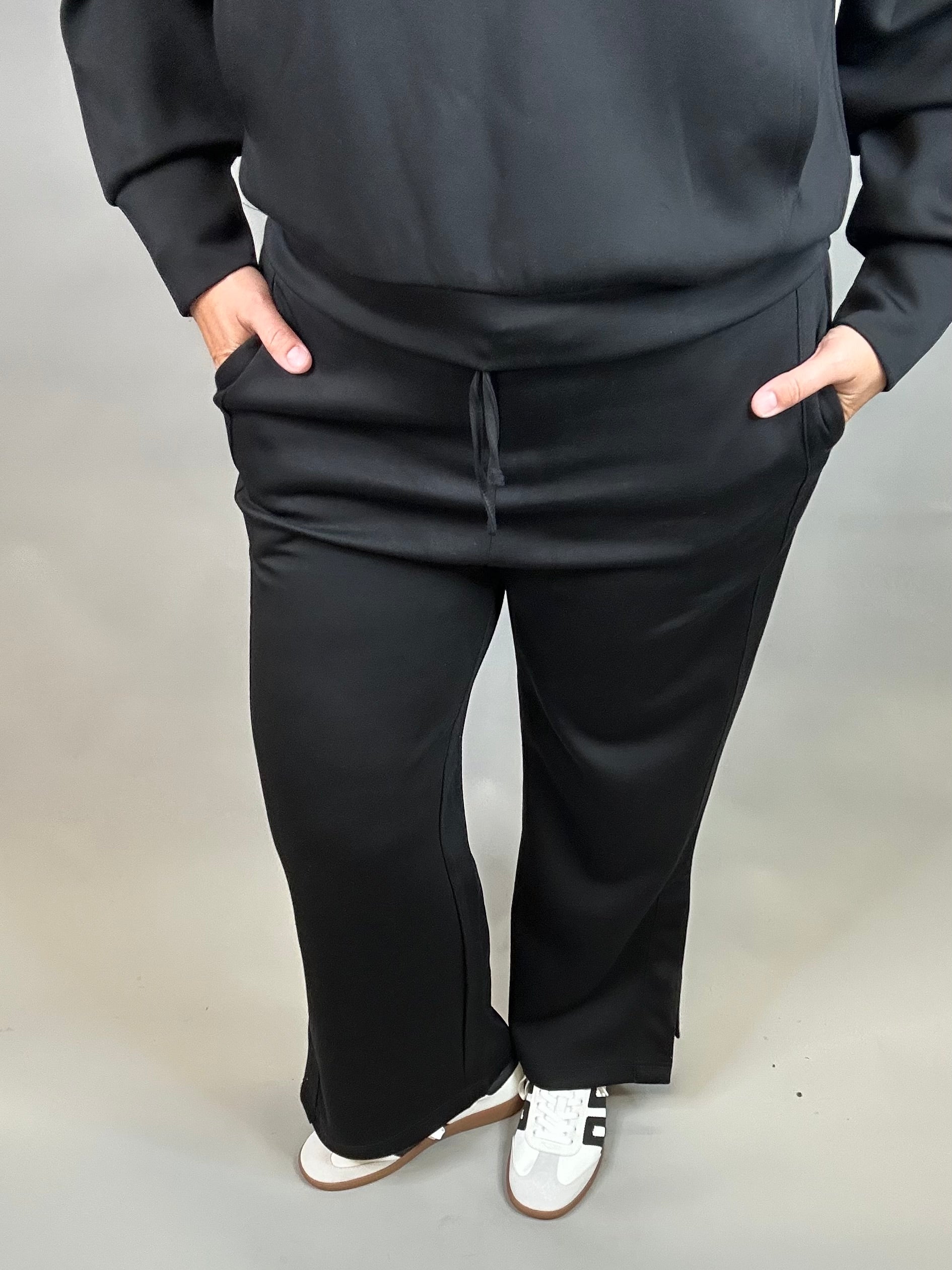 Black Tru Side Wide Leg Pant Bottoms - Pants P.CILL