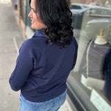 Navy Hamptons Quarter Zip Tops- Sweatshirts DEAR SCARLETT