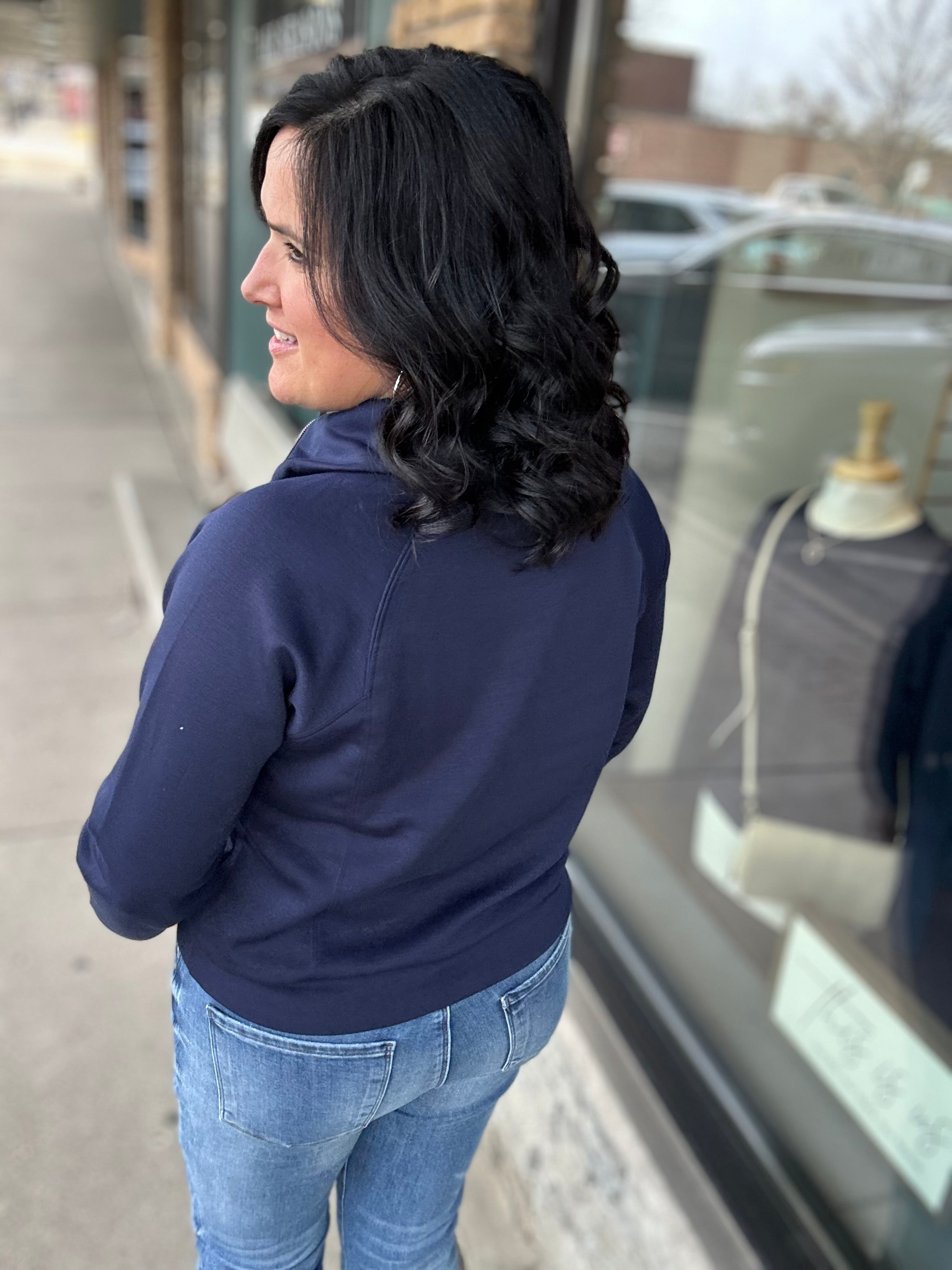 Navy Hamptons Quarter Zip Tops- Sweatshirts DEAR SCARLETT