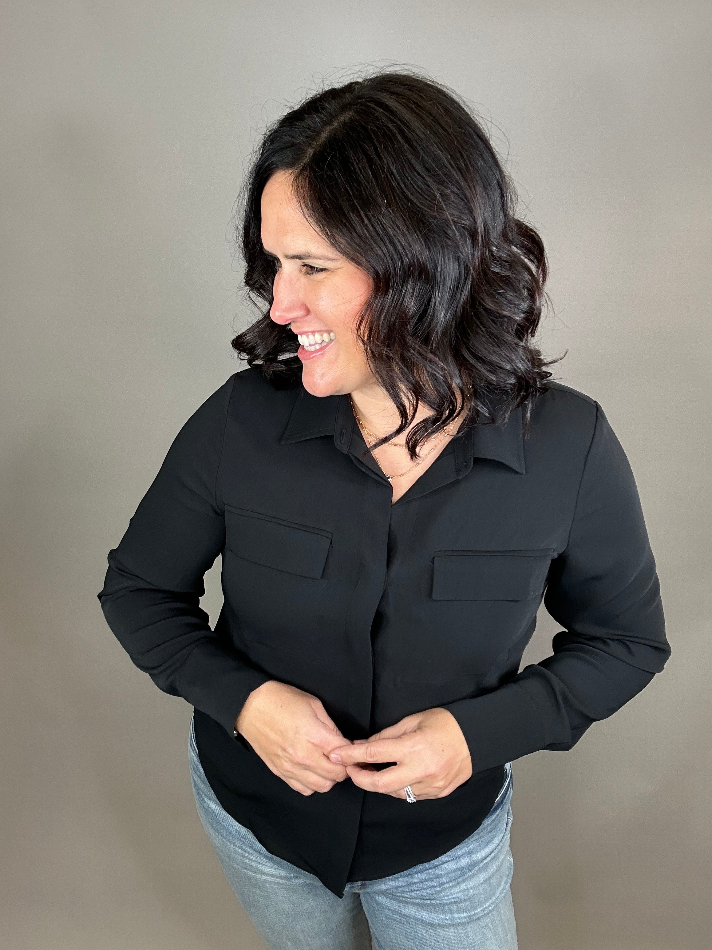 Black Janessa Shirt Tops - Button Ups THREAD & SUPPLY