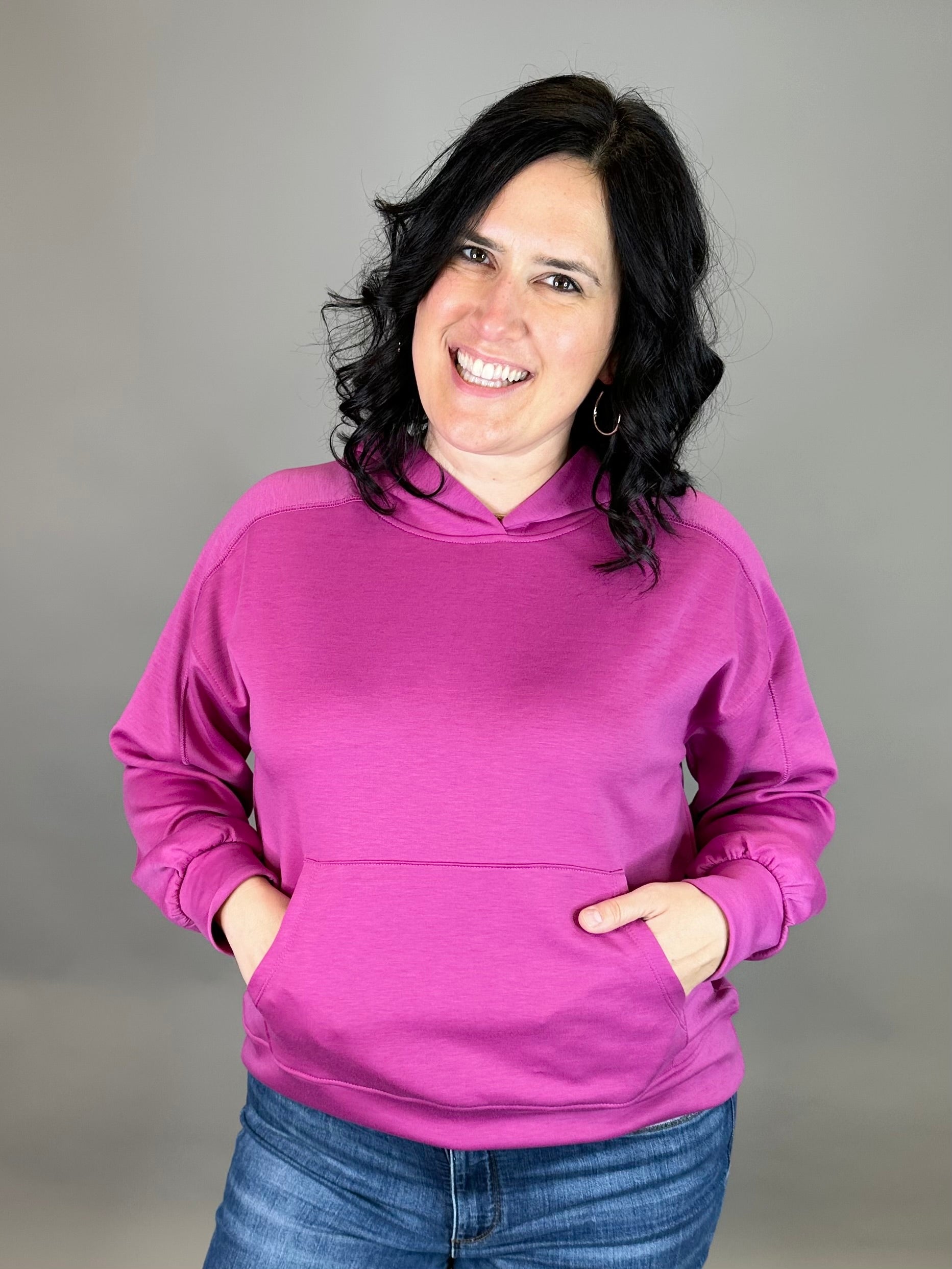 Magenta Seaside Hoodie Tops- Sweatshirts DEAR SCARLETT
