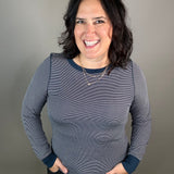 Navy Ivory Stacy Top