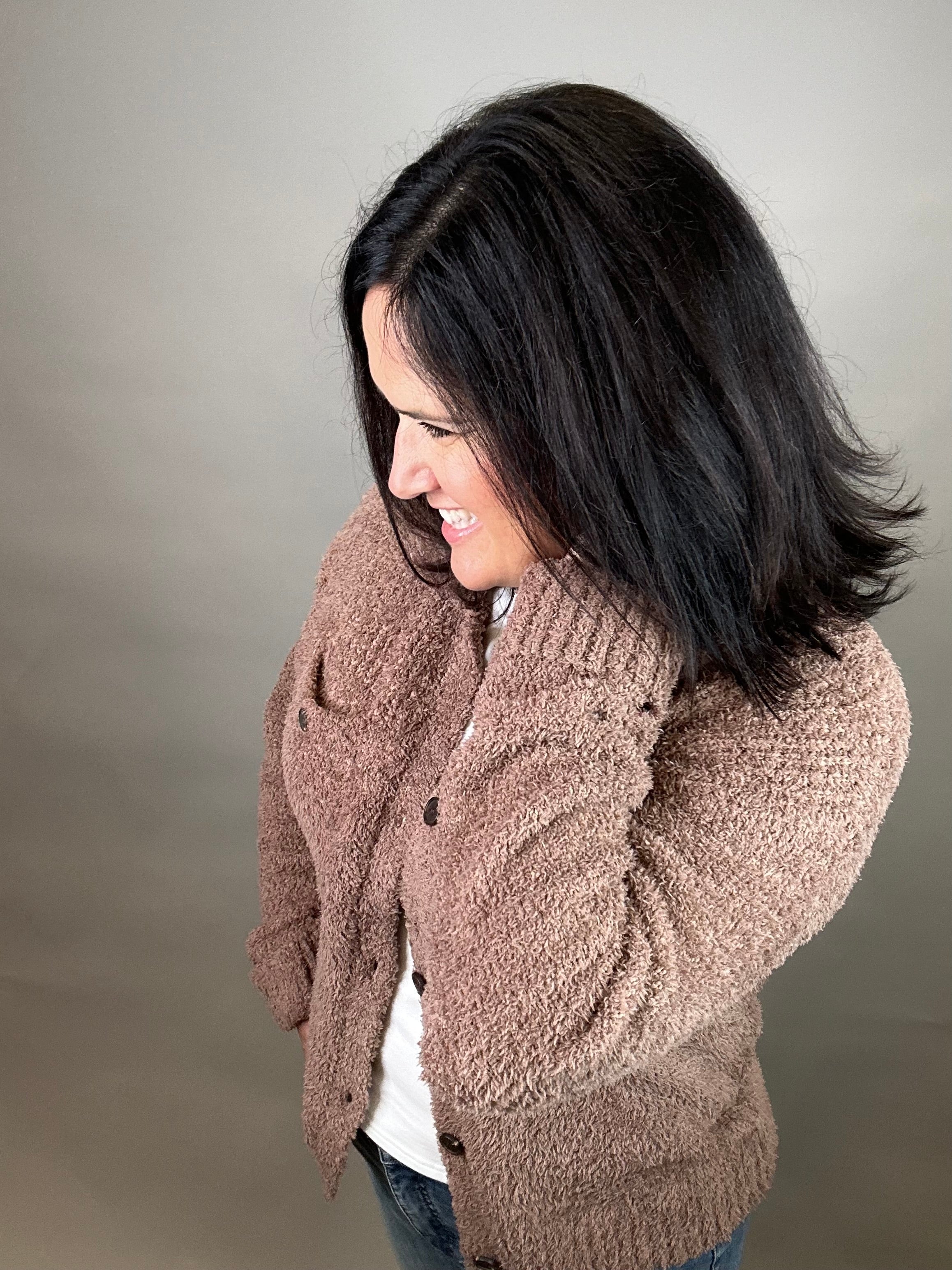 Raw Umber Lois Sweater Jacket Outerwear- Jackets THREAD & SUPPLY