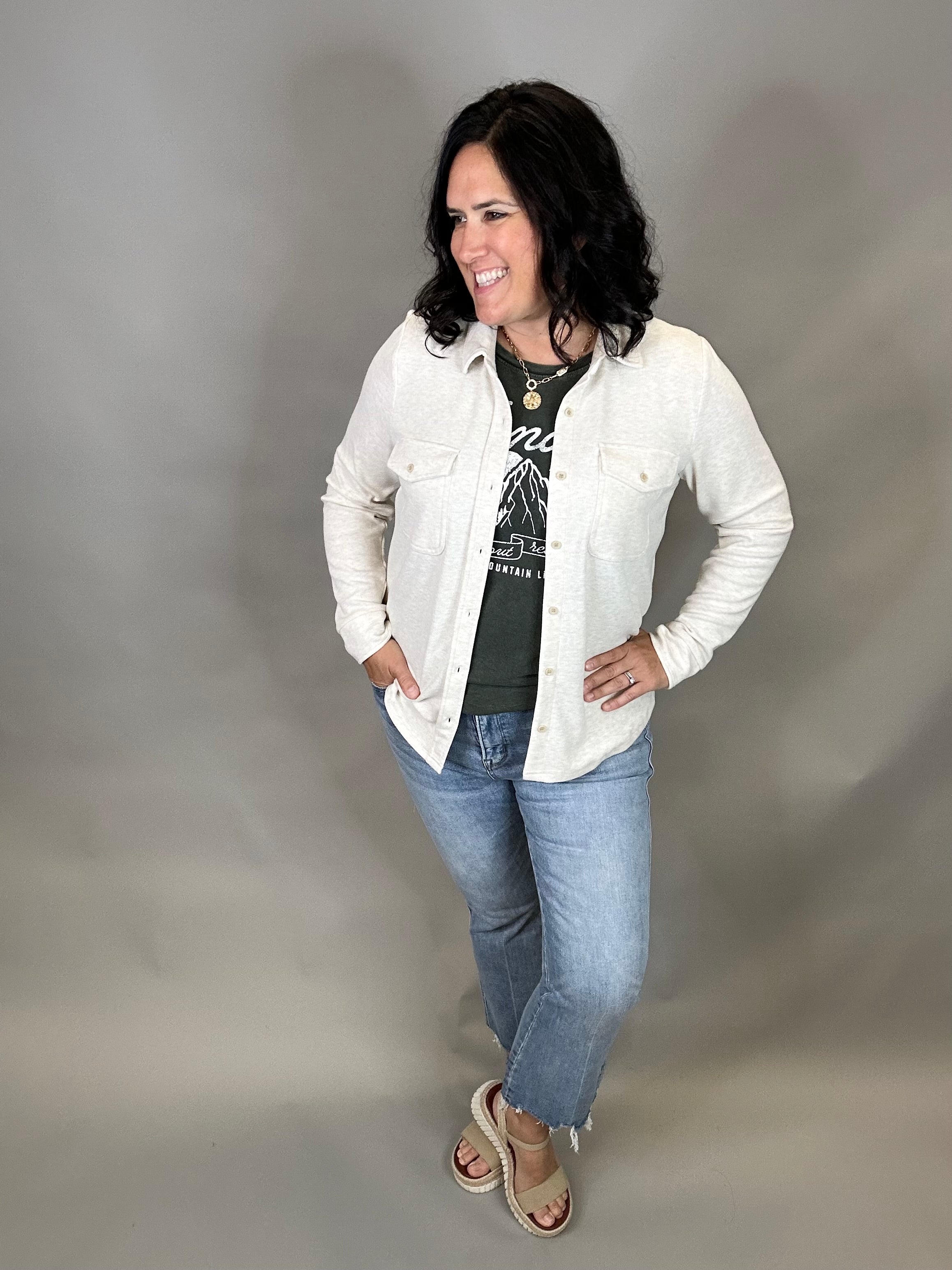 Heather Oatmeal Cassian Shirt Tops - Button Ups THREAD & SUPPLY