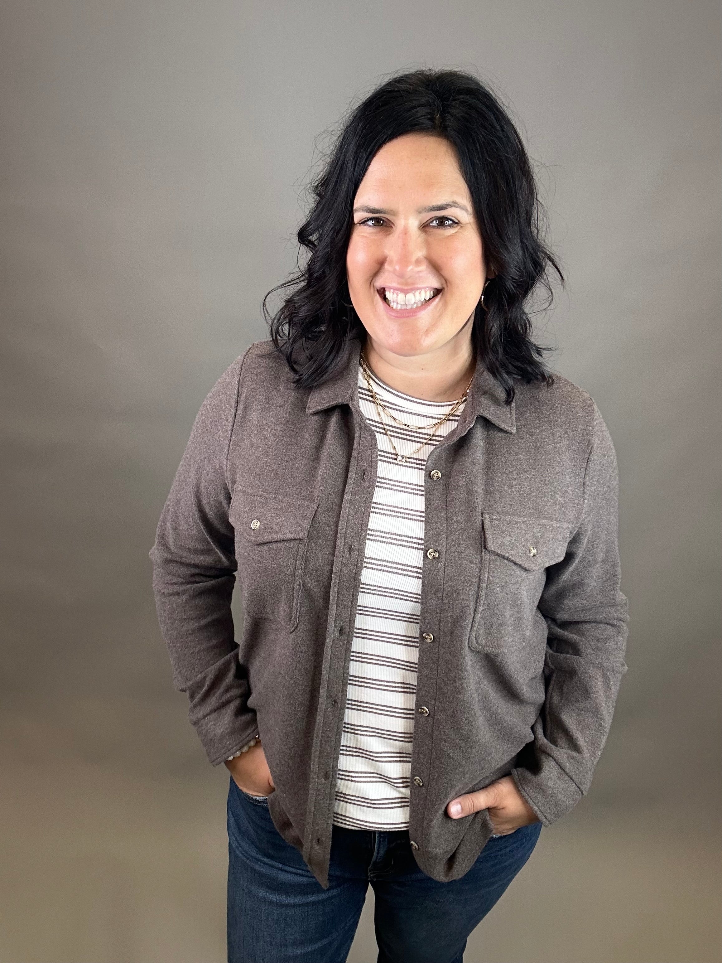 Brown Heather Cassian Shirt Tops - Button Ups THREAD & SUPPLY