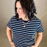 Navy White Katelin Tee Top - Tee THREAD & SUPPLY
