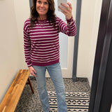 Plum Striped Lightweight Sweater