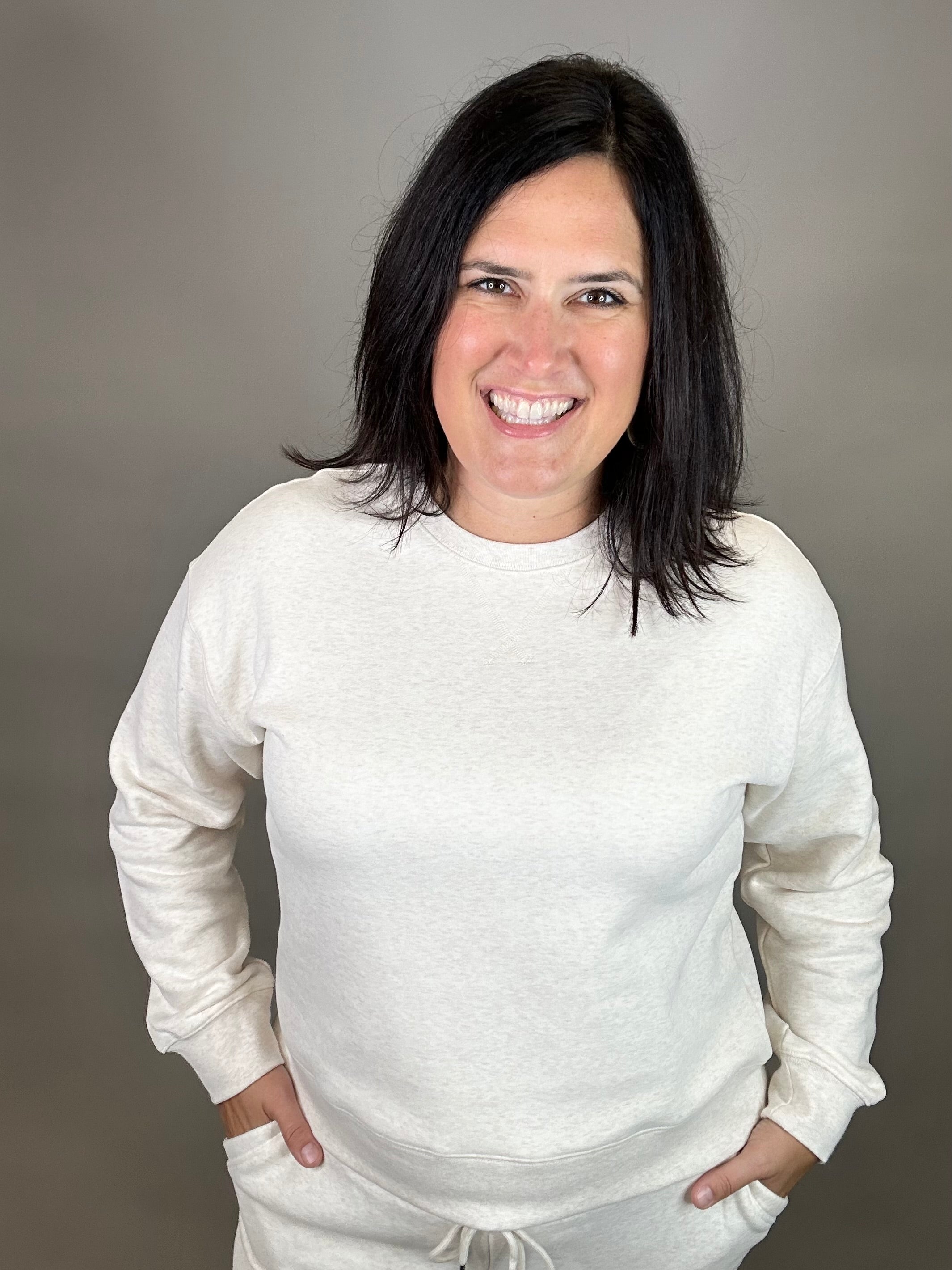 Heather Oatmeal Serenity Sweatshirt Top- Sweatshirt THREAD & SUPPLY