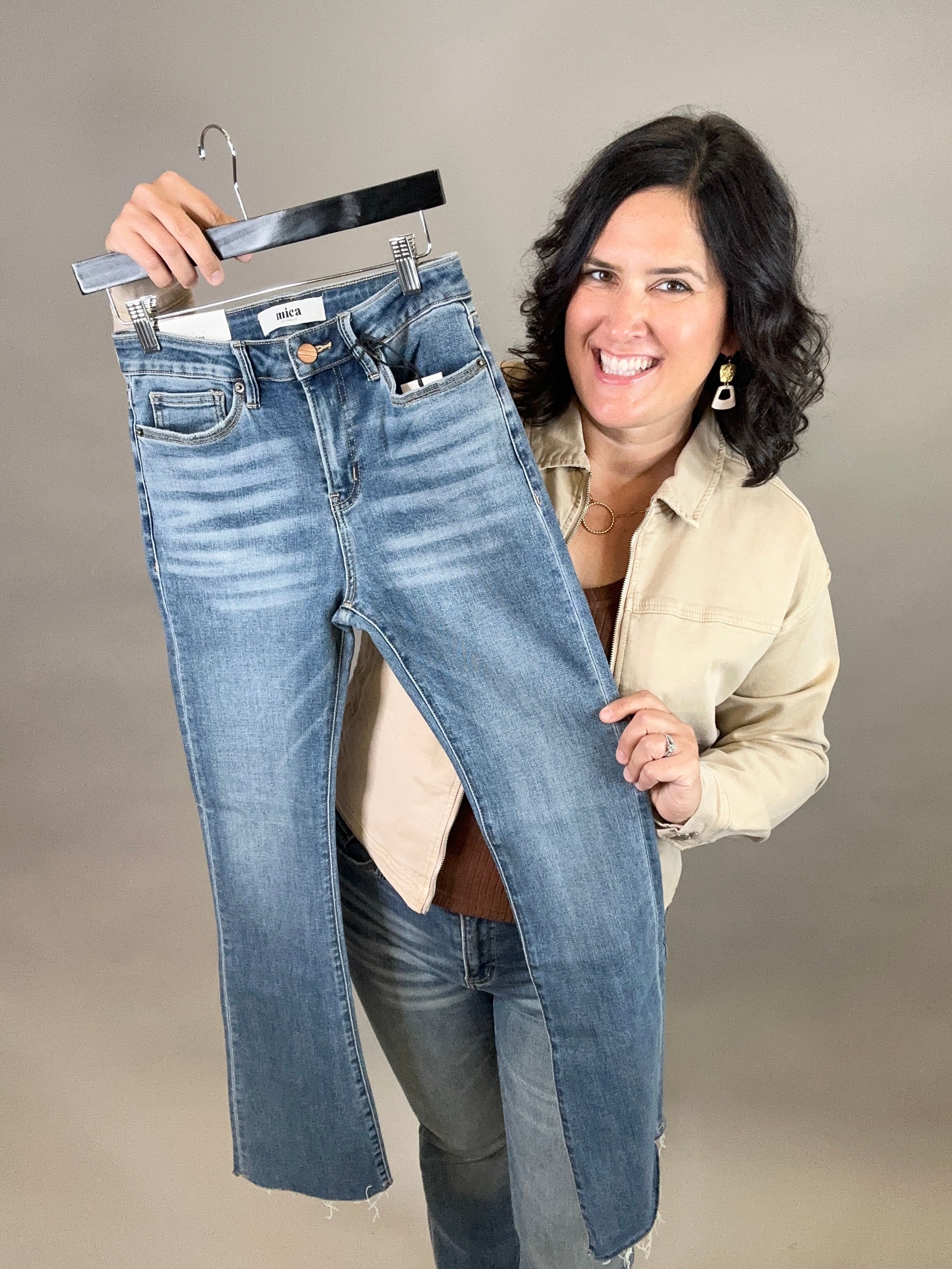 High Rise Boot Cut Smalt Blue Bottoms - Pants MICA DENIM