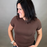 Dark Brown Tanya Tee Top - Tee THREAD & SUPPLY