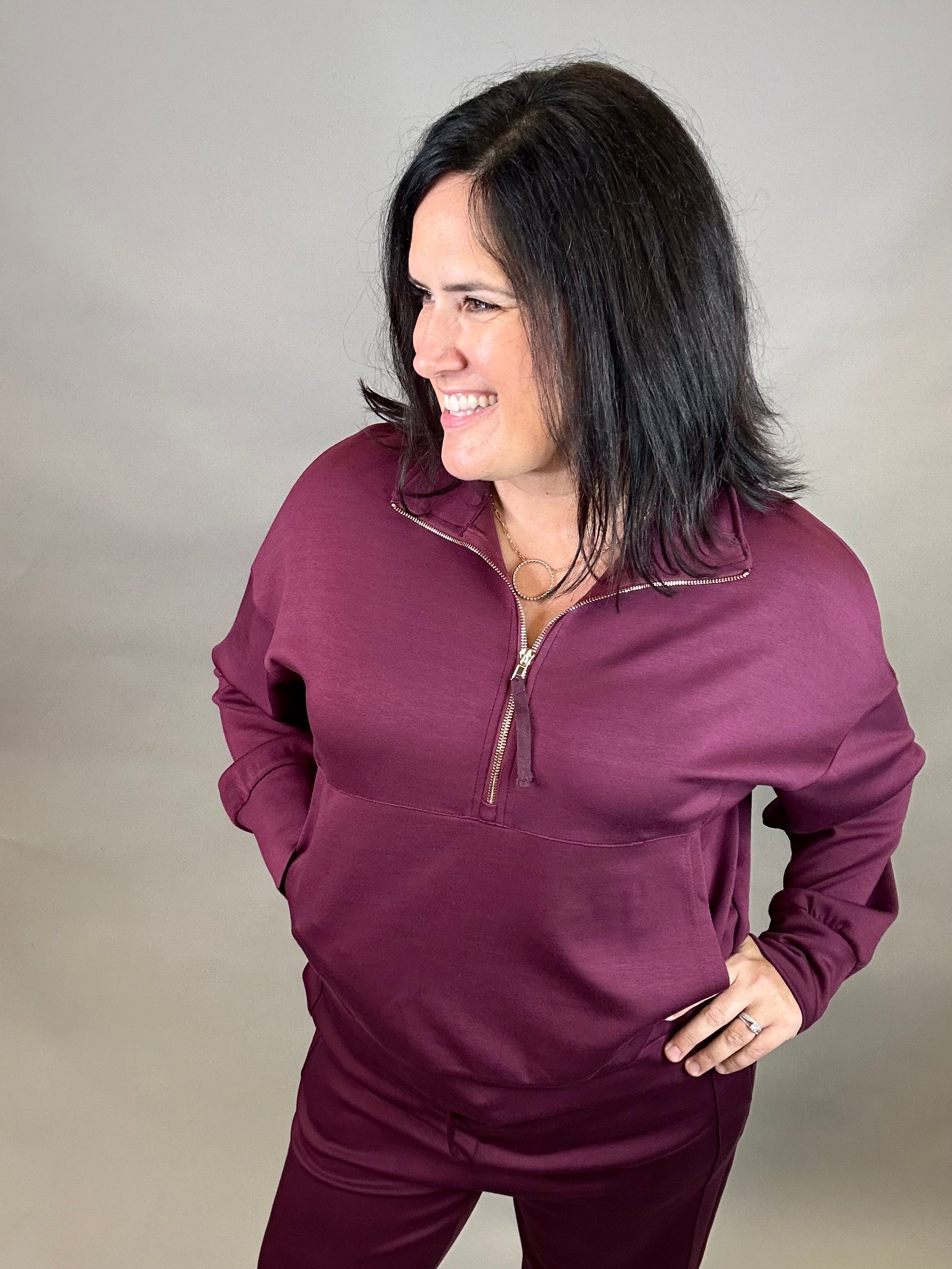Port Ease Half Zip Pullover Top - Sweatshirt P.CILL