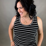 Black Striped Tank Tops- Tanks STACCATO