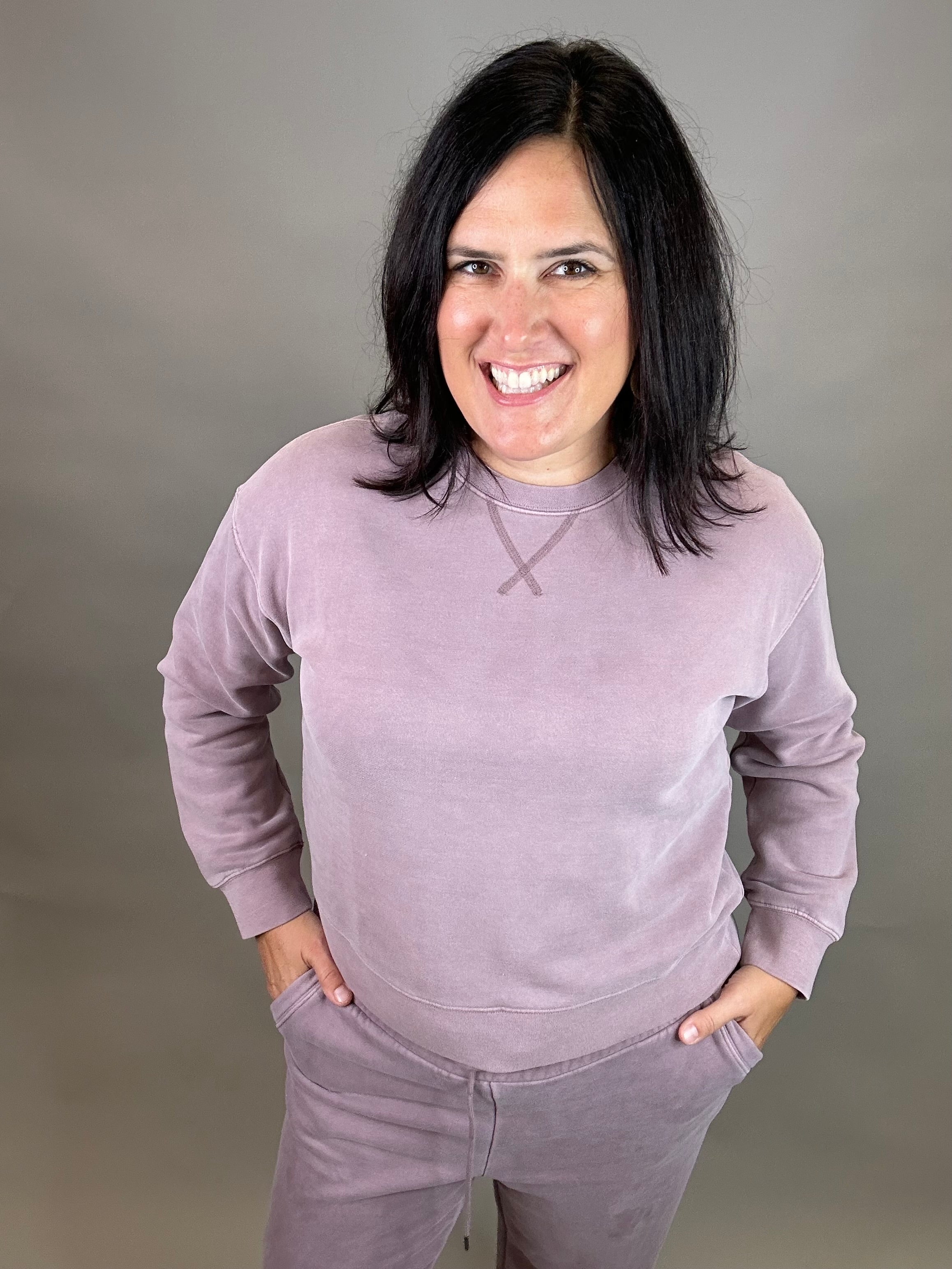 Dusty Lavender Serenity Sweatshirt Top- Sweatshirt THREAD & SUPPLY