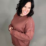 Burlwood Studded Sweater Top - Sweater WISHLIST