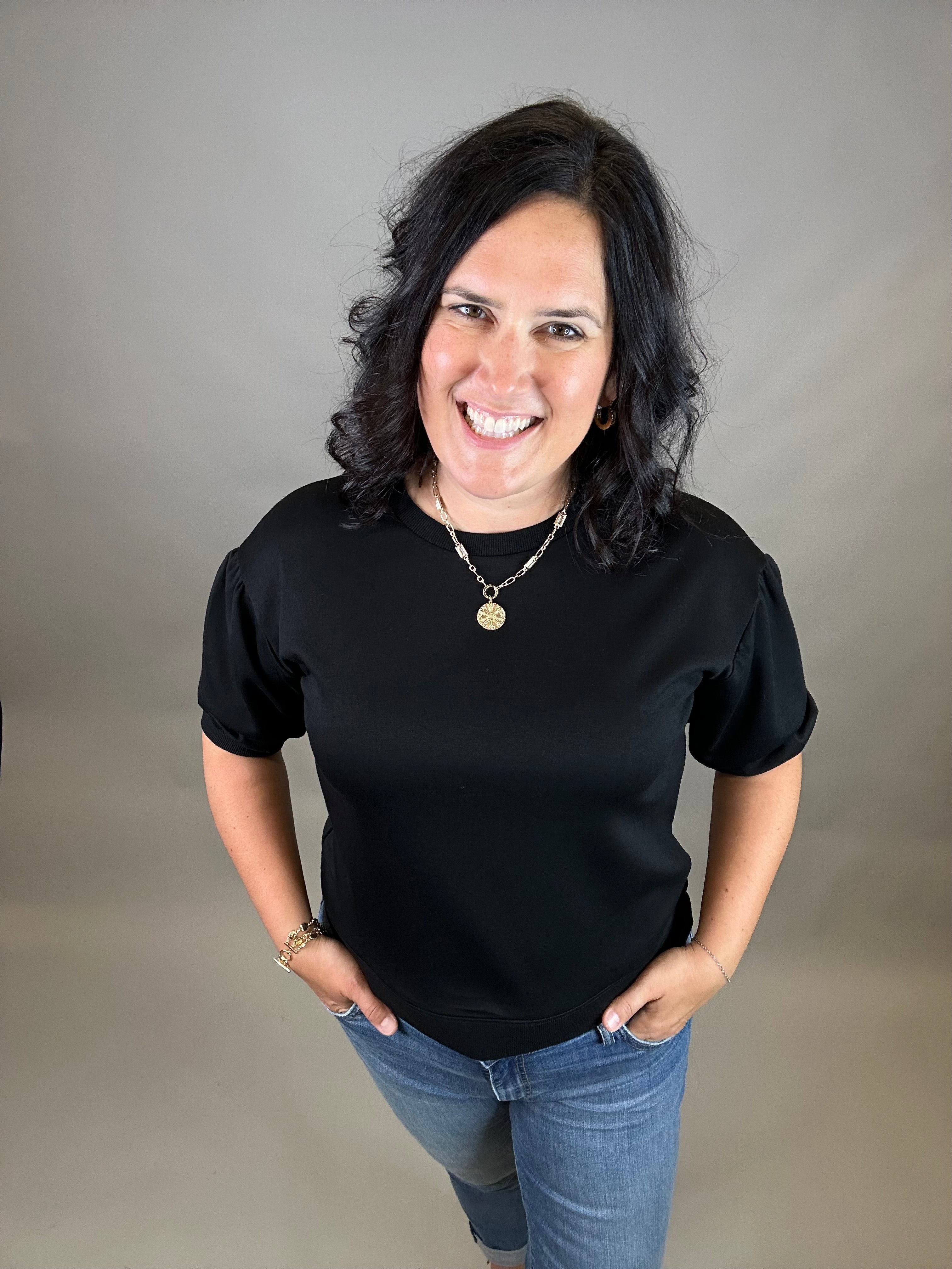 Black Peasant Sweatshirt Top Top - Sweatshirt JODIFL
