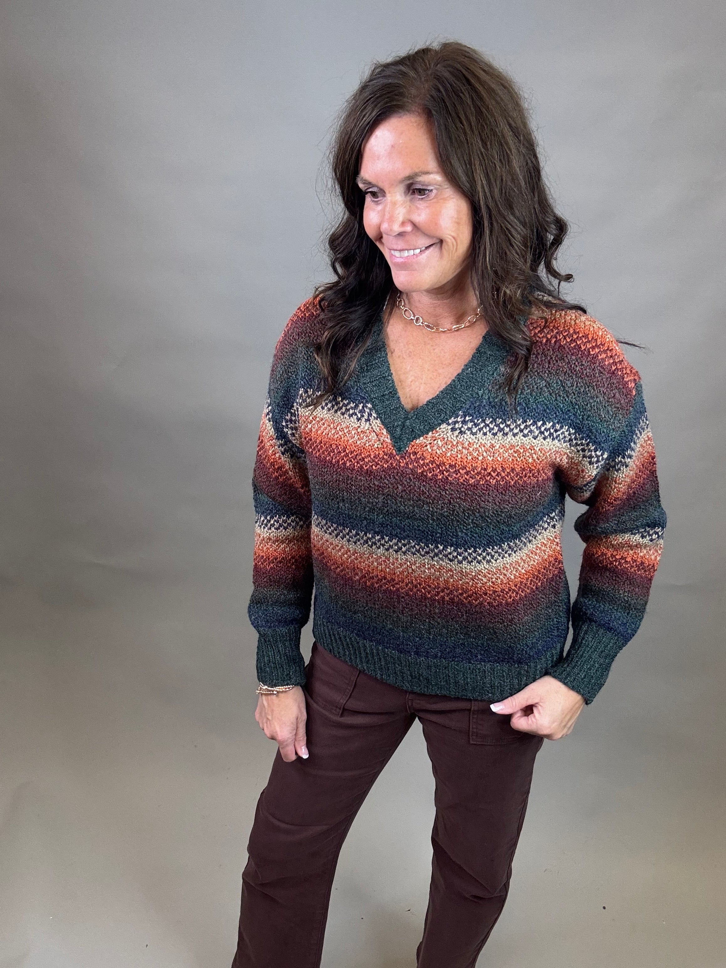 Autumn Ombre Rena Sweater Top - Sweater THREAD & SUPPLY