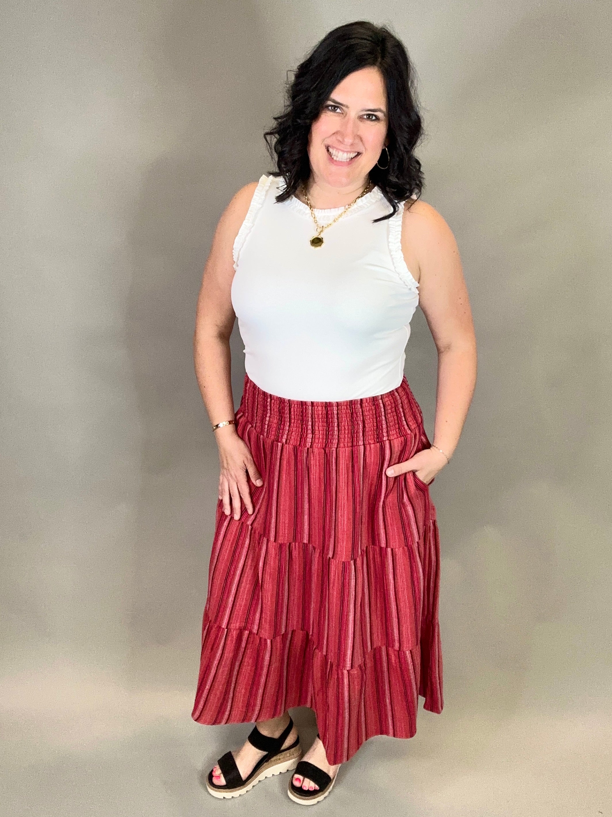 Lavina Midi Skirt Bottom- Skirt FLAG AND ANTHEM