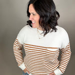 Golden Rod Striped Pocket Sweater Top - Sweater STACCATO