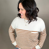 Golden Rod Striped Pocket Sweater Top - Sweater STACCATO