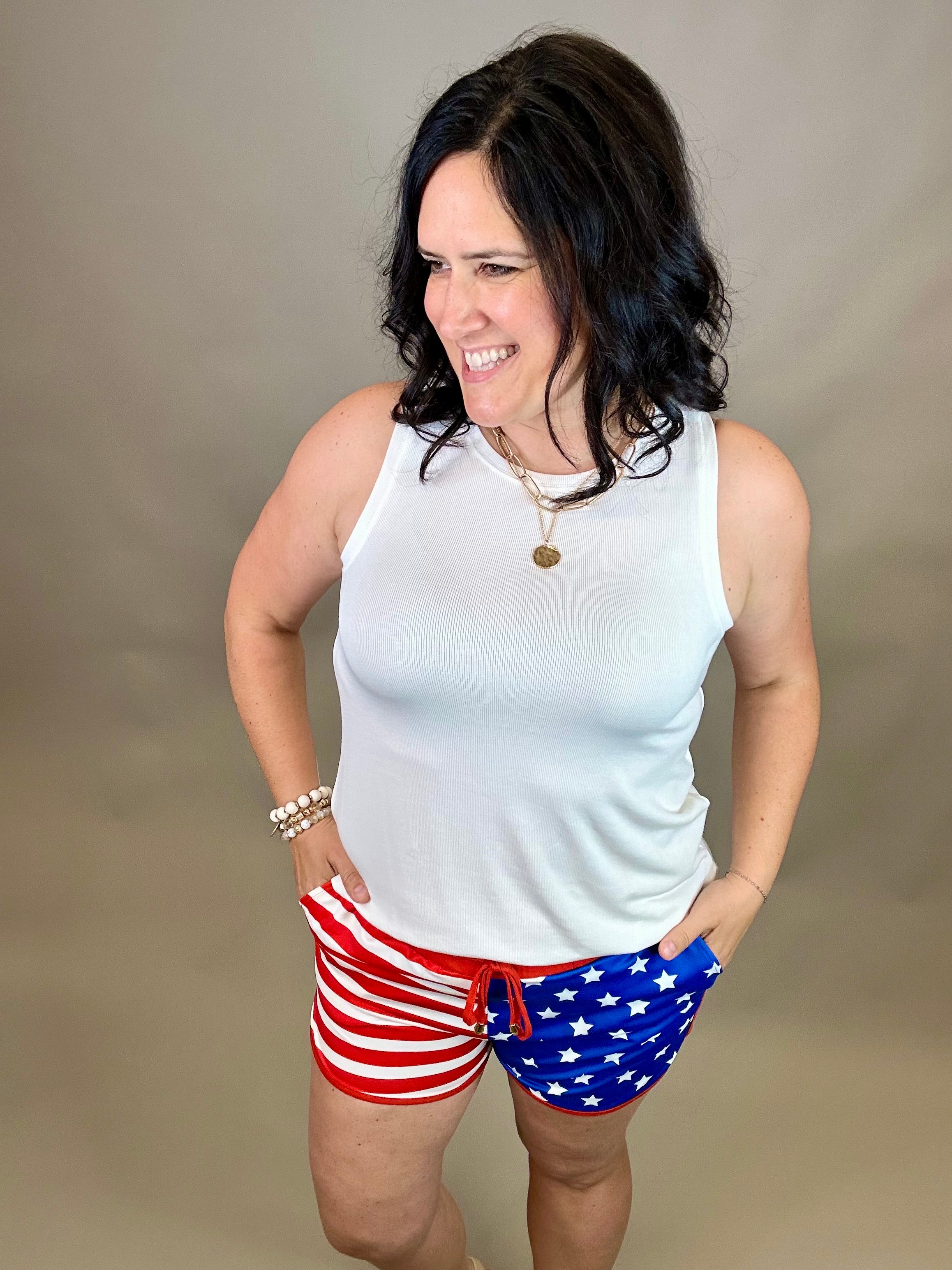 All American Drawstring Everyday Shorts Bottoms - Shorts JESS LEA