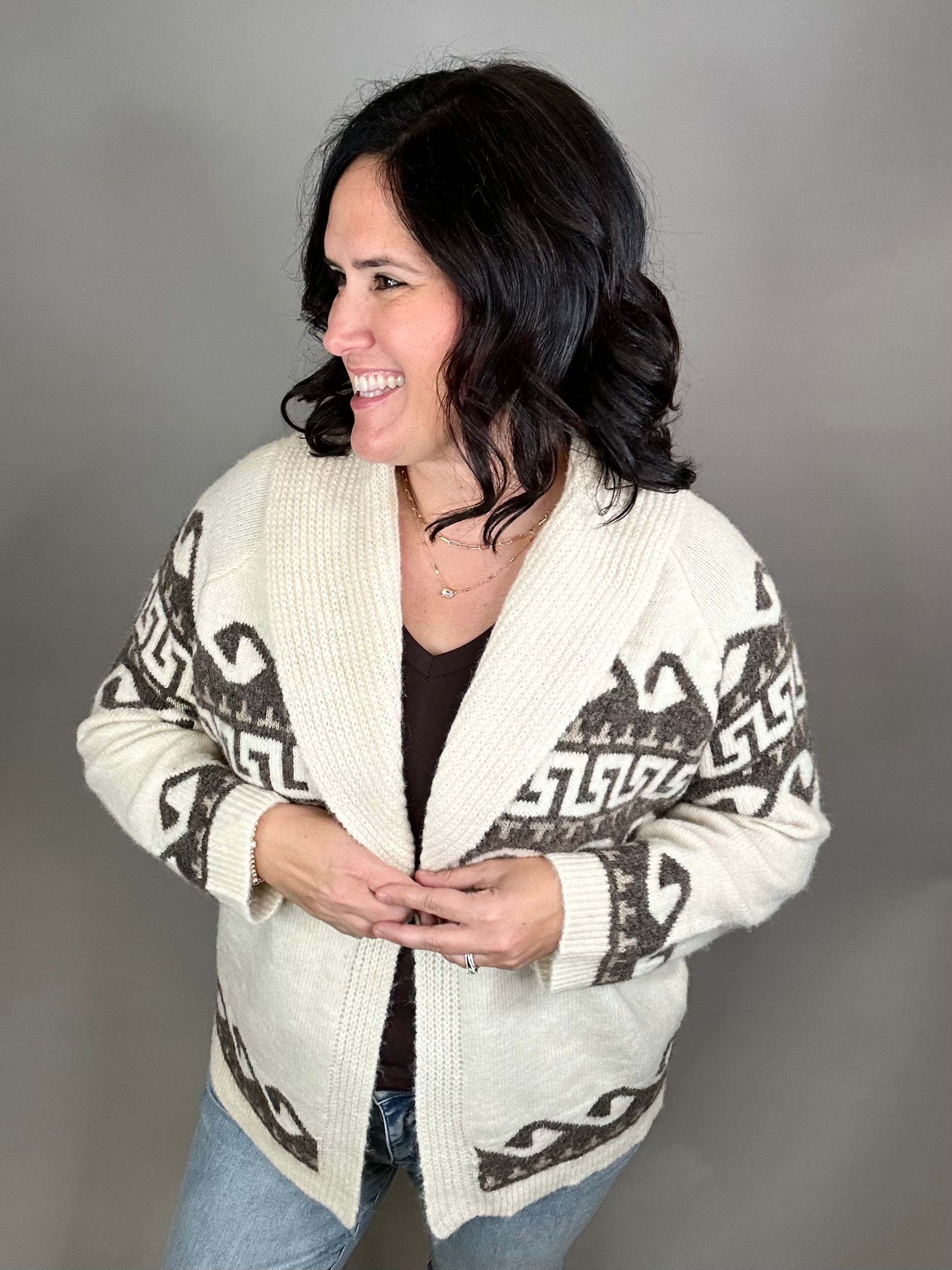 Astrid Shawl Collar Cardigan Tops- Cardigans RD International