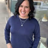 Navy Malibu Top Tops- Sweatshirts DEAR SCARLETT