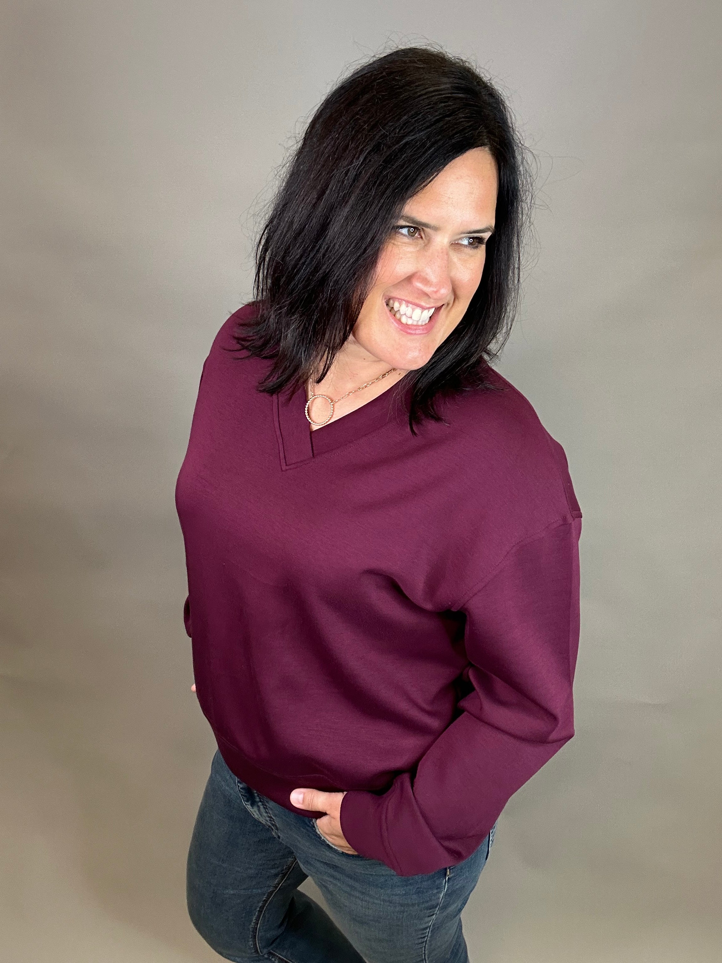 Port Hartley V Neck Top Top - Sweatshirt P.CILL