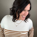 Golden Rod Striped Pocket Sweater Top - Sweater STACCATO
