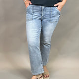 Ankle Flare Patch Pocket Jeans Bottom- Pants RISEN