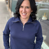 Navy Hamptons Quarter Zip Tops- Sweatshirts DEAR SCARLETT