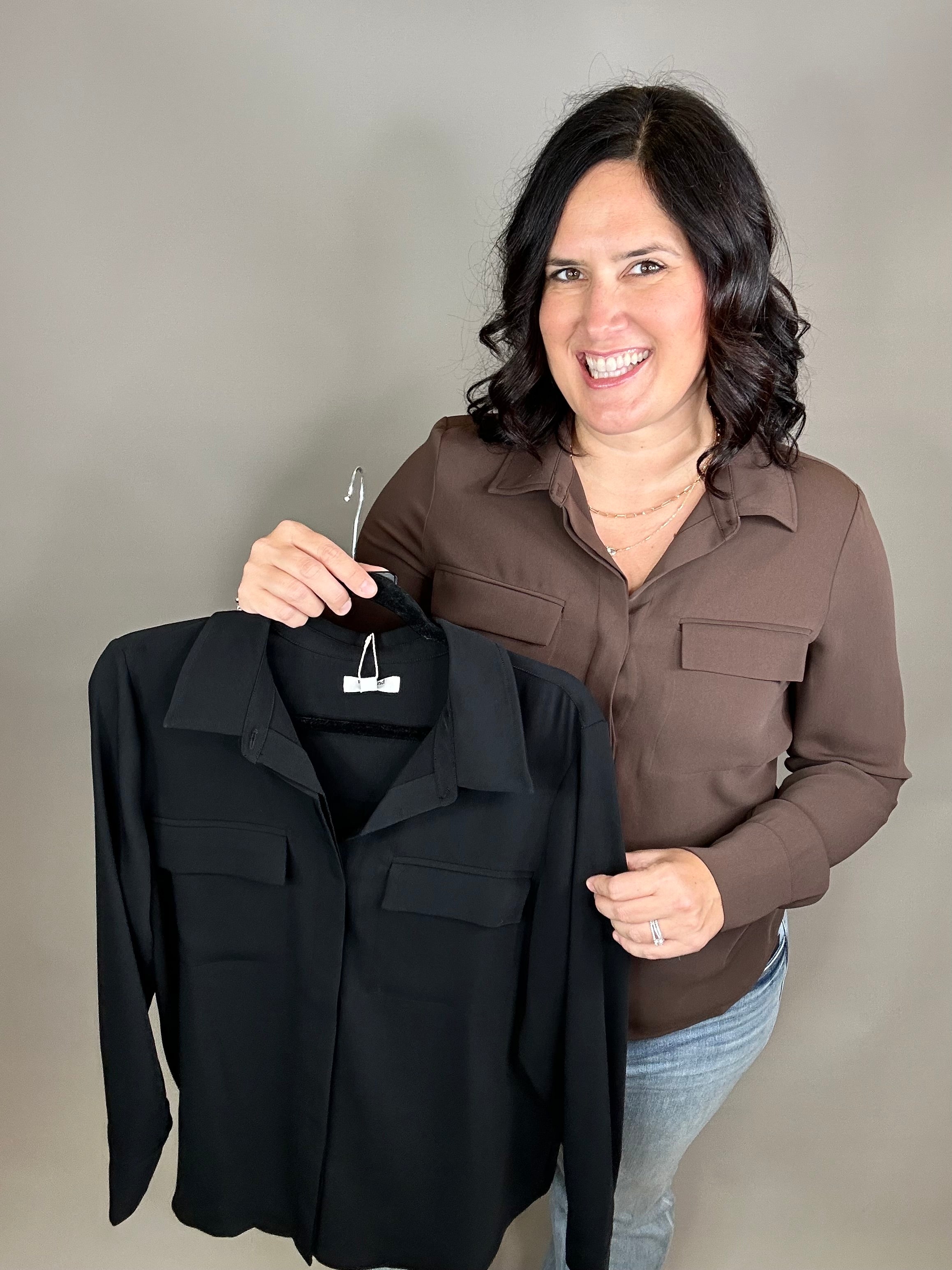 Black Janessa Shirt Tops - Button Ups THREAD & SUPPLY