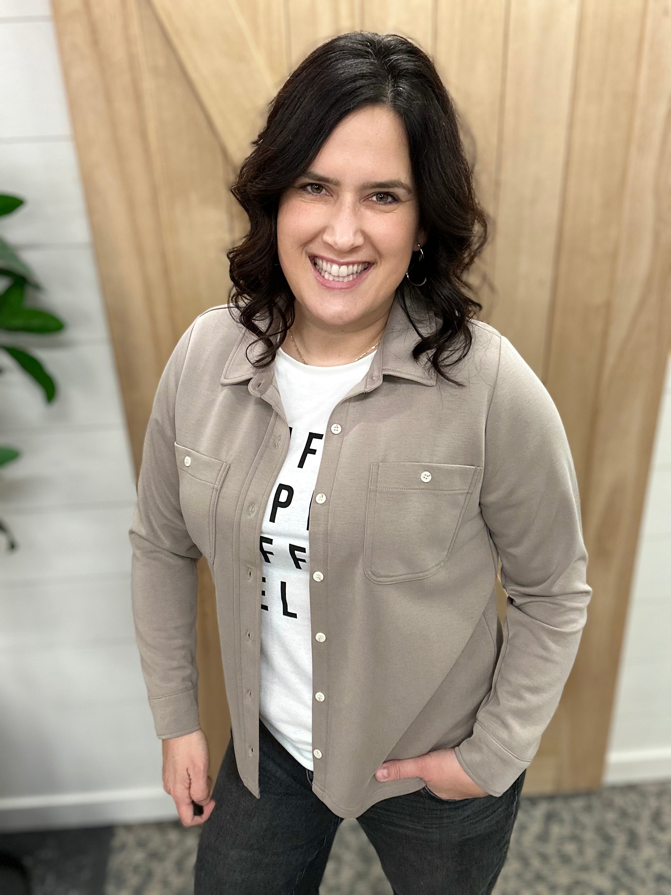 Taupe Mildred Top Tops - Button Ups THREAD & SUPPLY