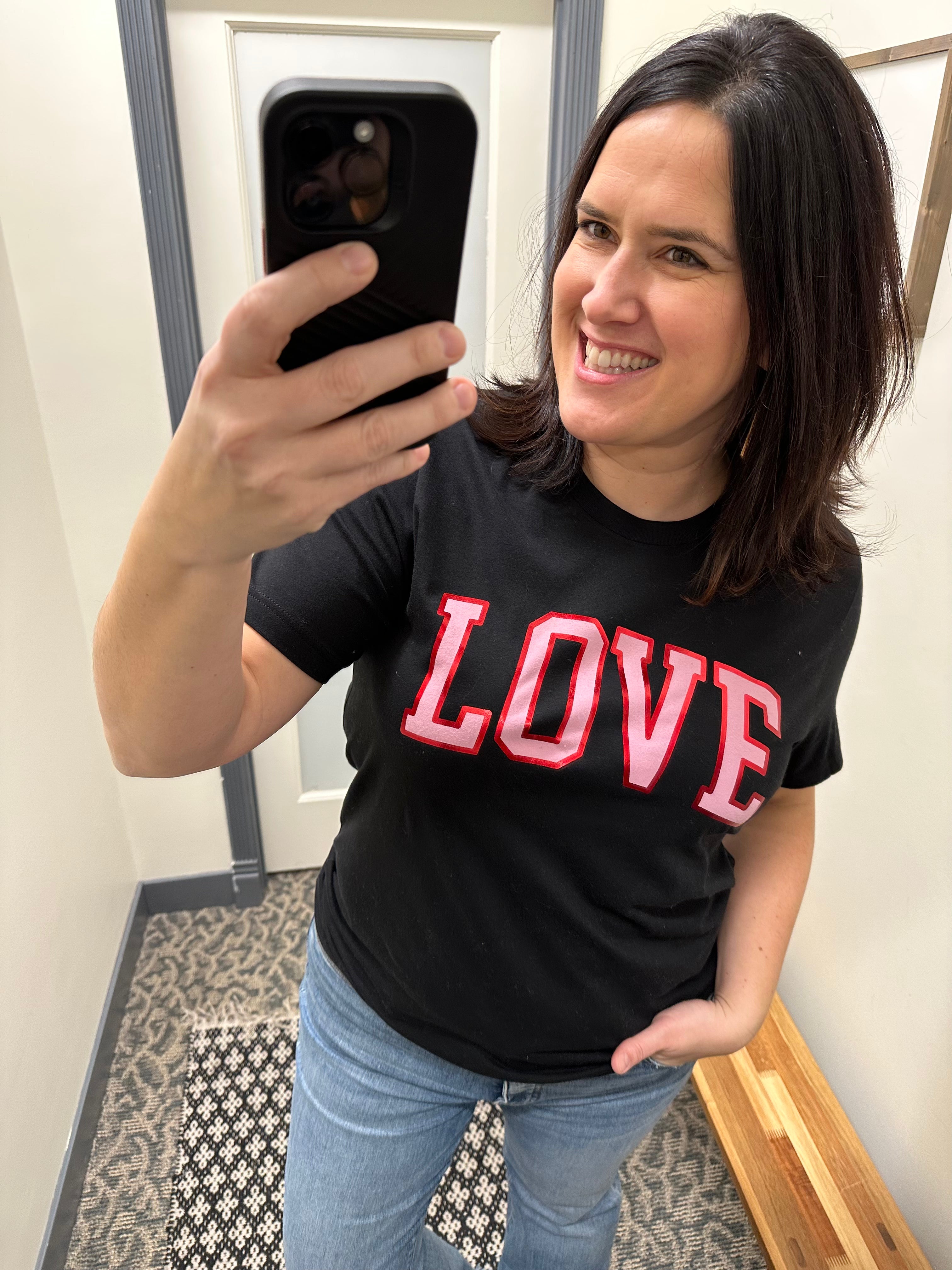 Black Love Foil Graphic T Top - Tee OAT COLLECTIVE