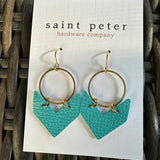 Chevron Circle Earrings Jewelry - Earrings St. Peter Hardware Turquoise