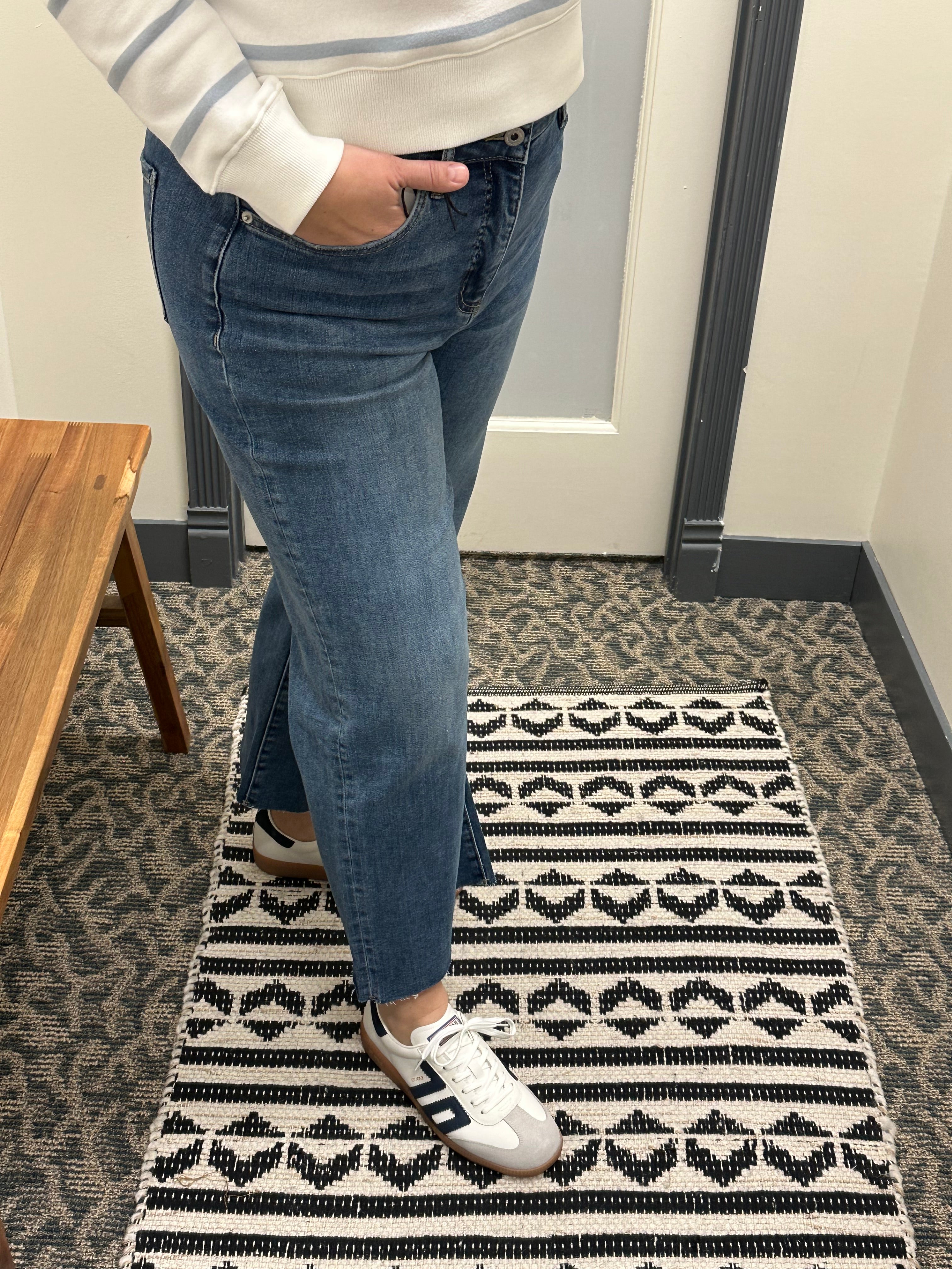Polynesian Blue High Rise Wide Leg Jeans Bottom- Pants MICA DENIM